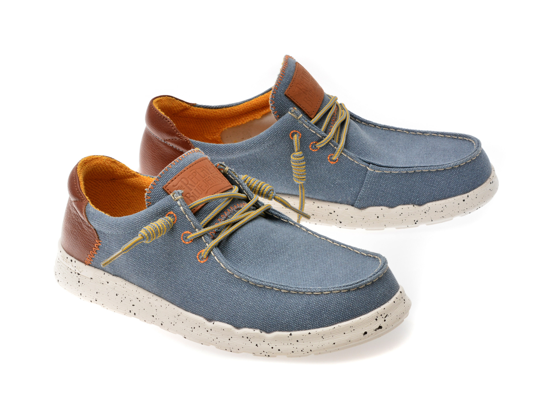 Mocasini REPLAY albastri, MM1201T, din material textil