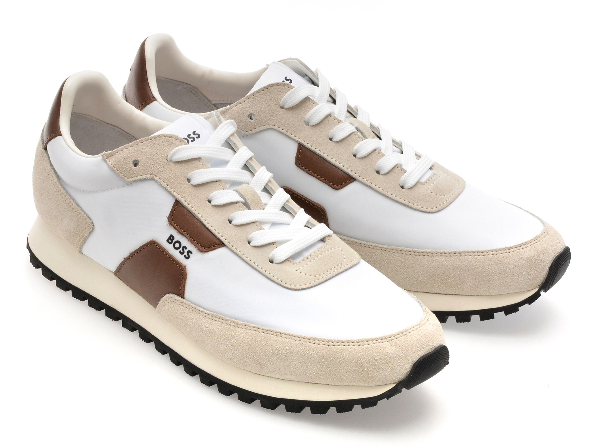 Pantofi sport BOSS albi, 8723, din material textil