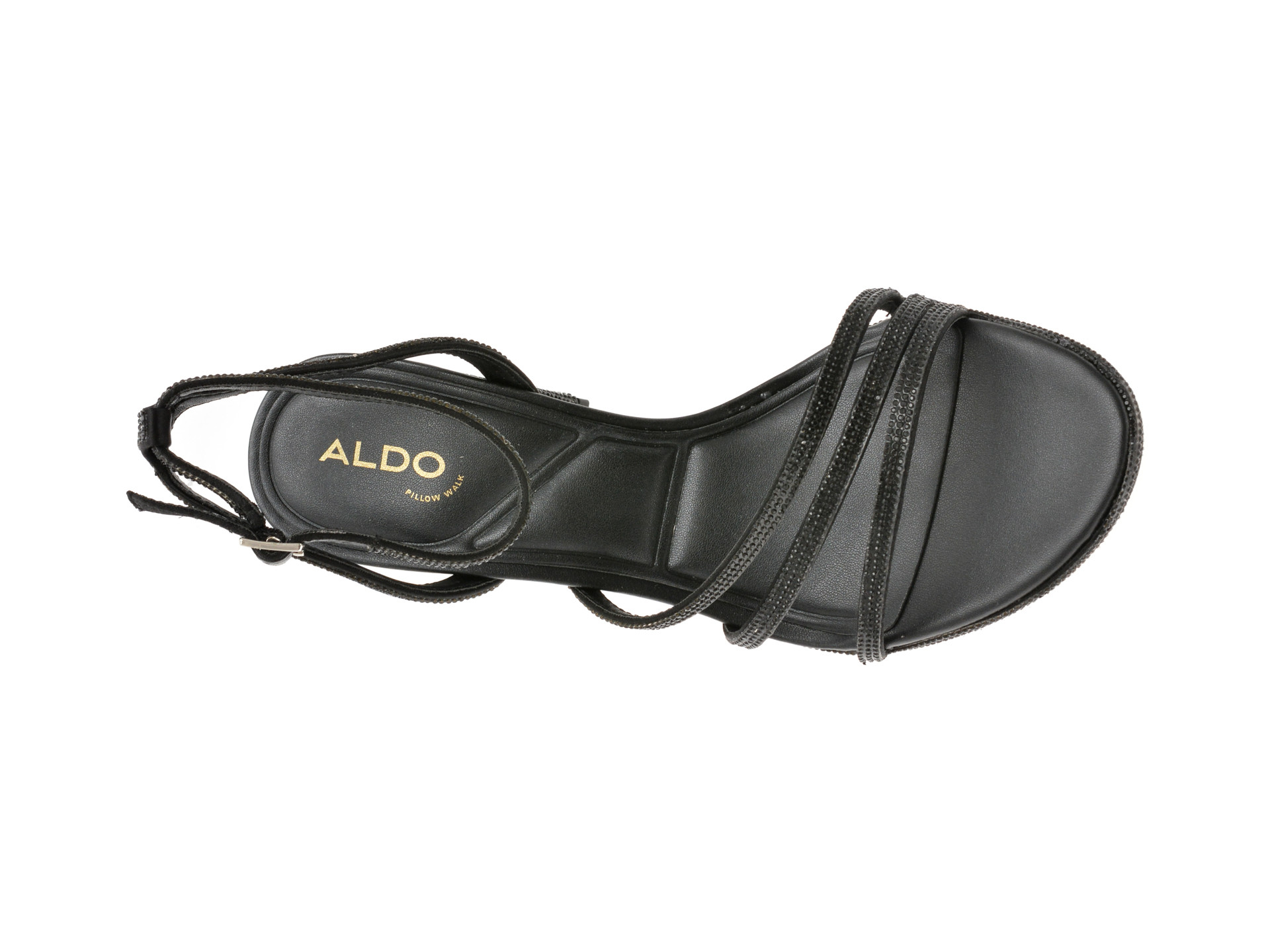 Sandale elegante ALDO negre, CHICGLOW 001, din material textil