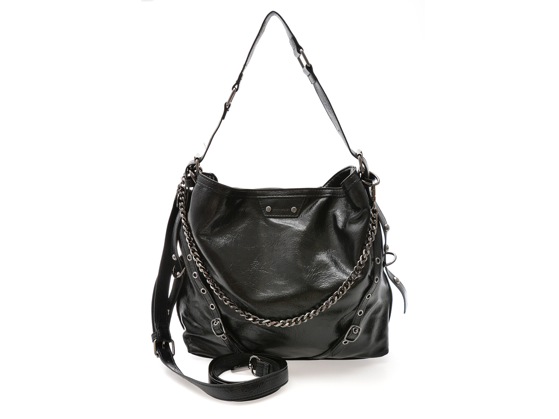 Geanta ALDO neagra, FARALIA 007, din piele ecologica