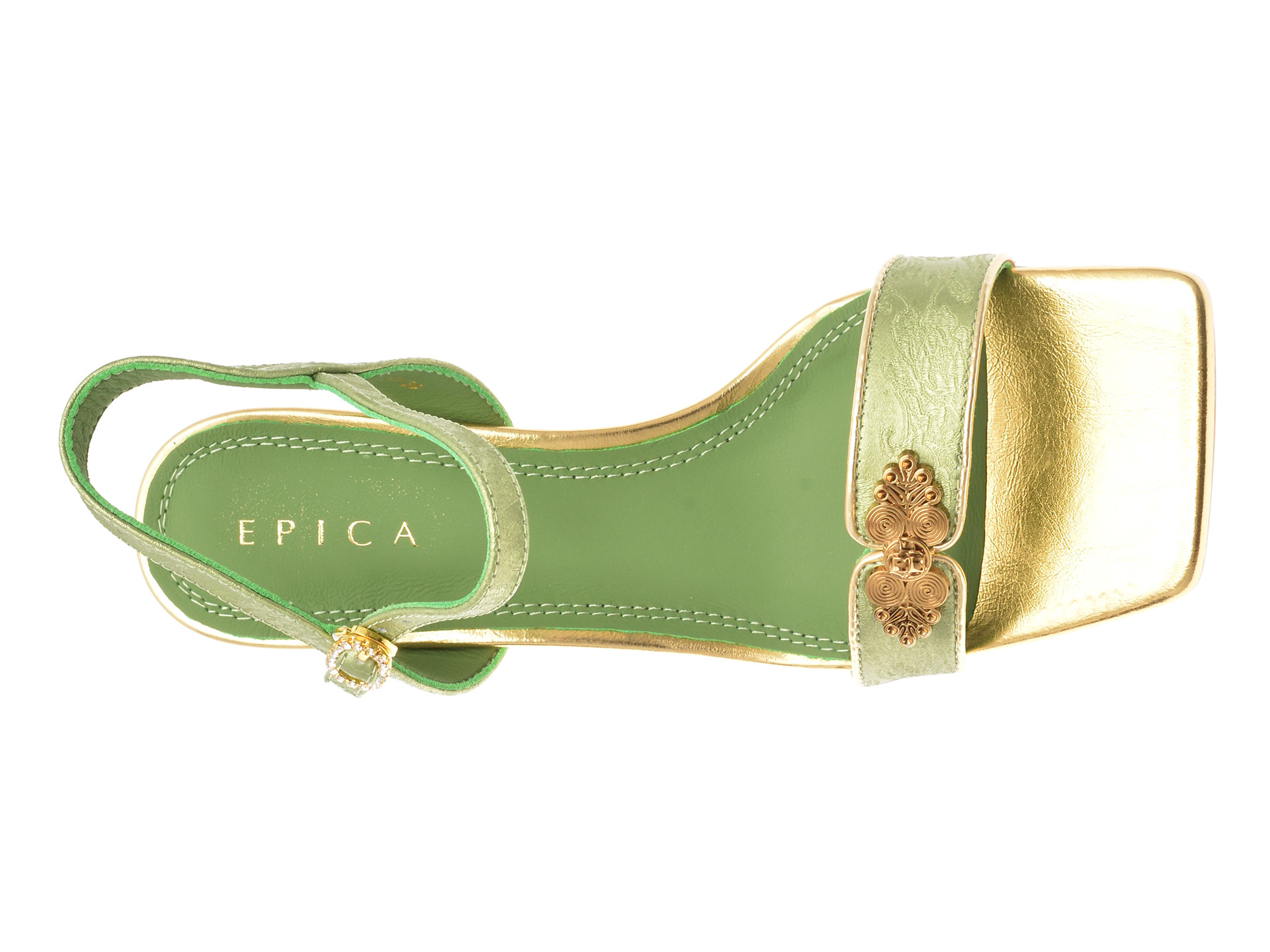 Sandale elegante EPICA verzi, H210, din piele naturala