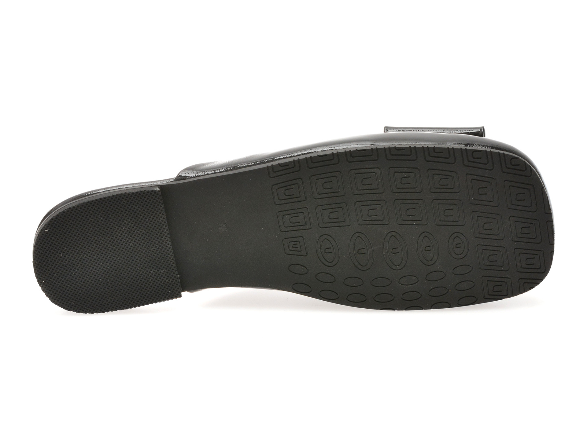 Papuci EPICA negri, 6296012, din piele naturala lacuita