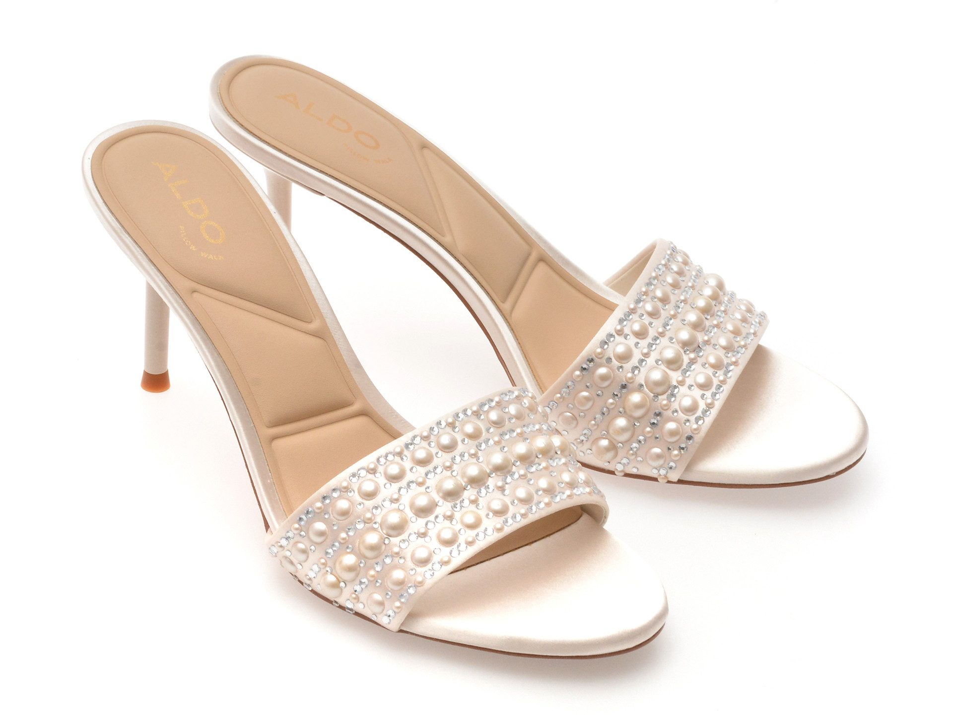 Papuci ALDO albi, ETERNALLY 110, din material textil