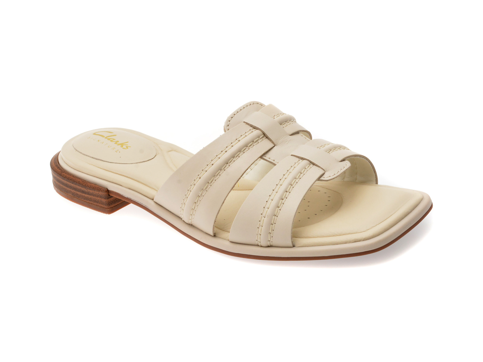 Papuci CLARKS bej, ARIANY MULE, din piele naturala