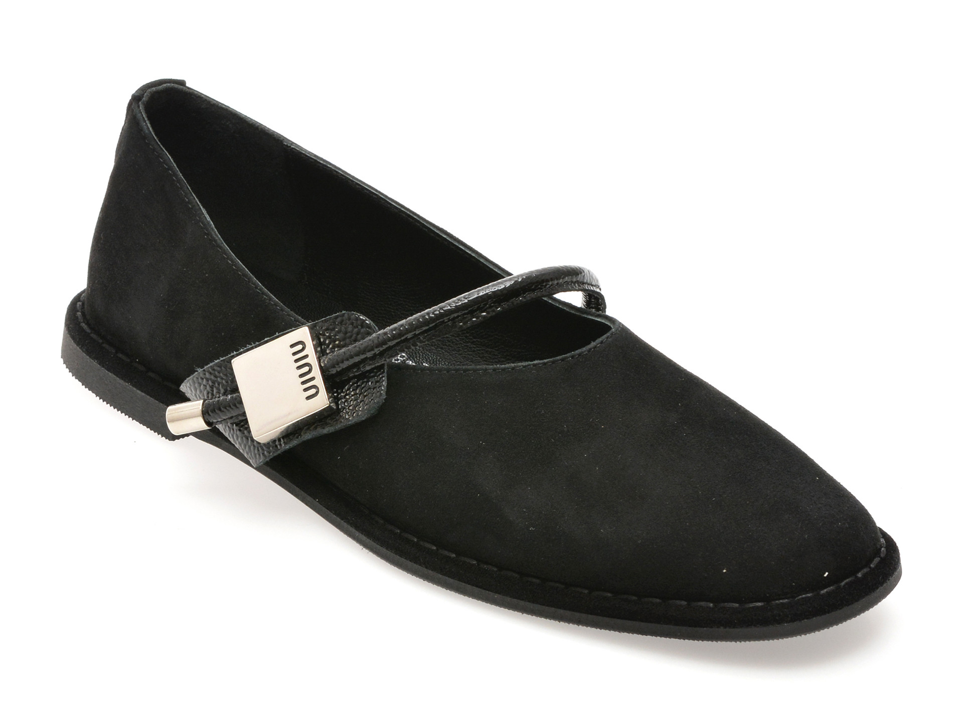 Balerini EPICA negri, 574338, din piele intoarsa