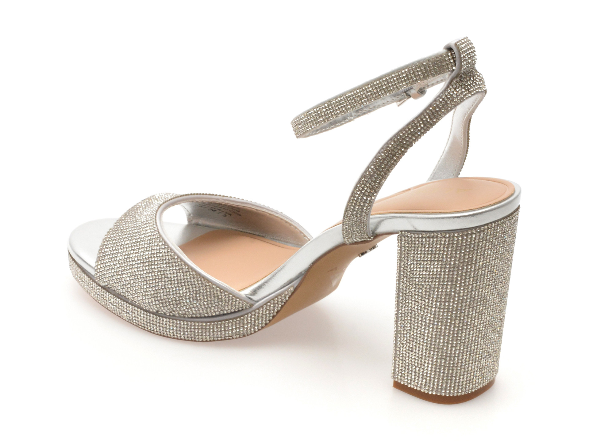 Sandale elegante aldo argintii alluring 040 din piele ecologica