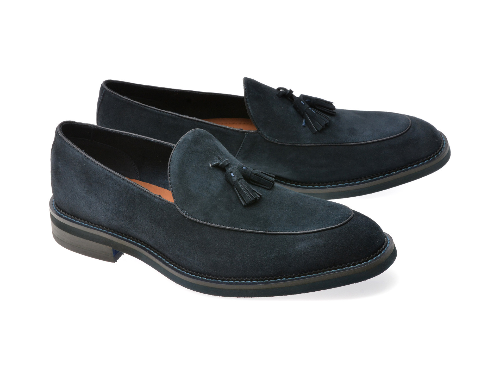 Mocasini eleganti ALDO bleumarin, PORTOS 410, din piele intoarsa