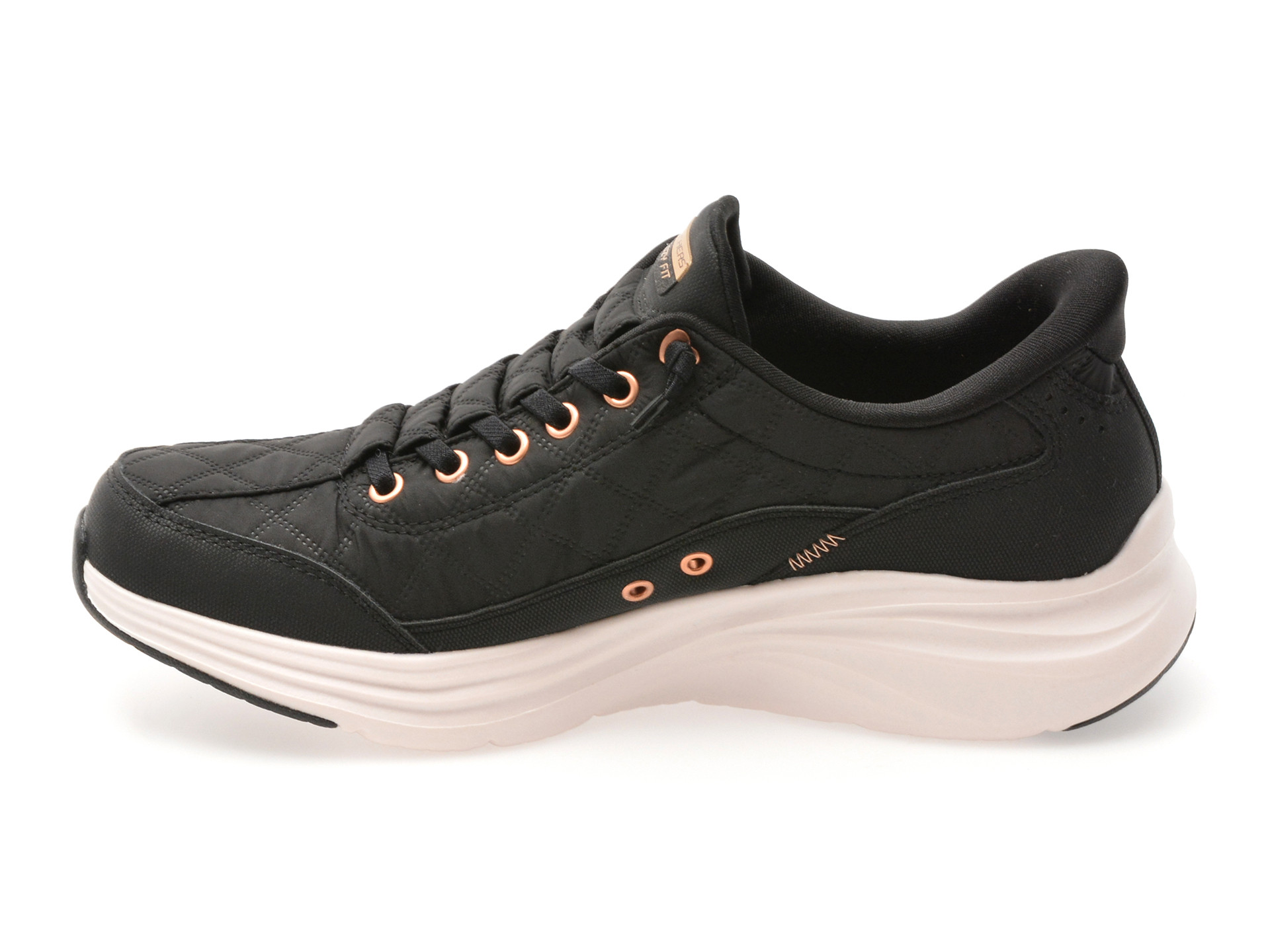 Pantofi sport SKECHERS negri, CONTOUR FOAM, din material textil