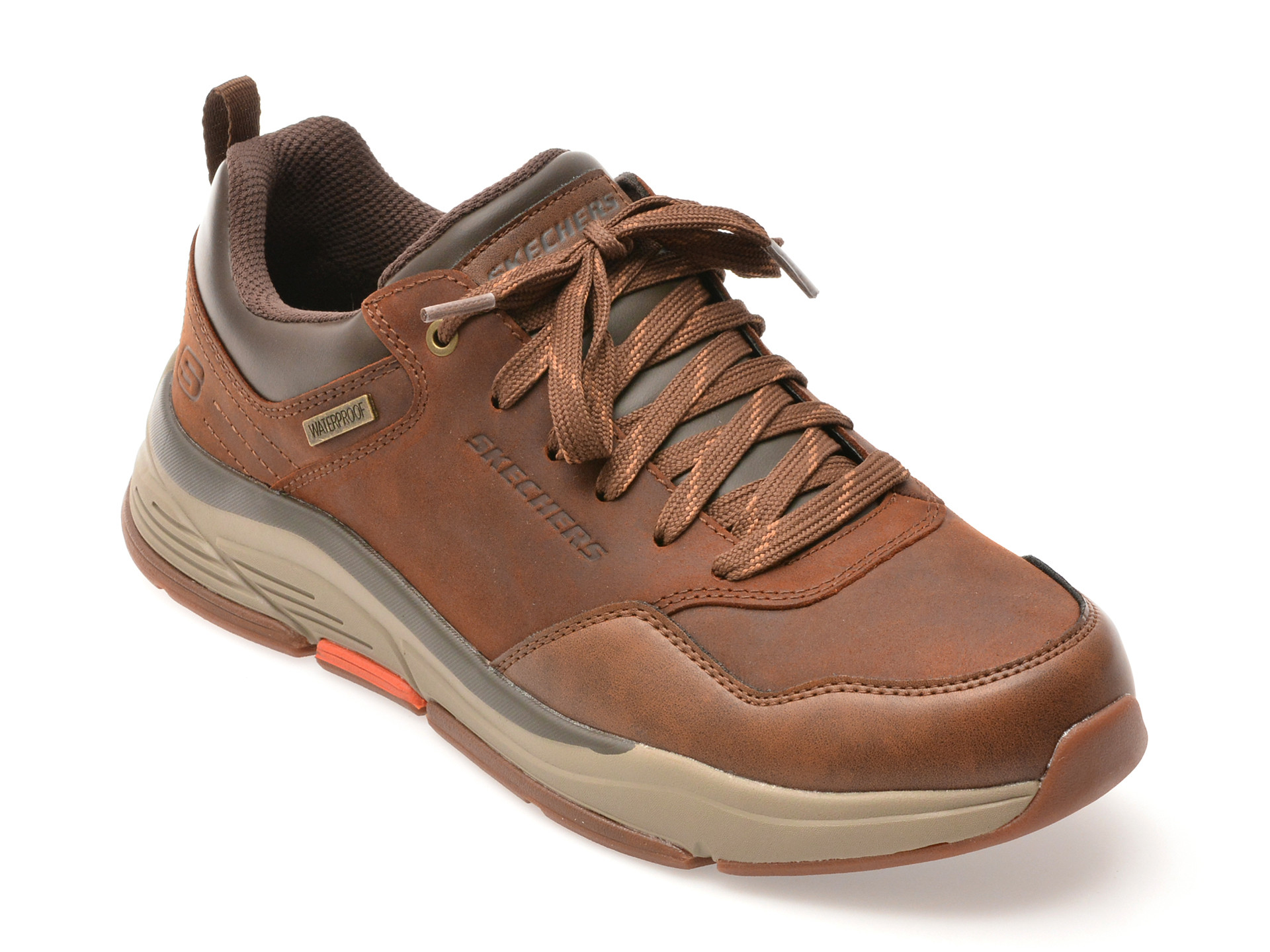 Pantofi sport SKECHERS maro, BENAGO, din piele naturala