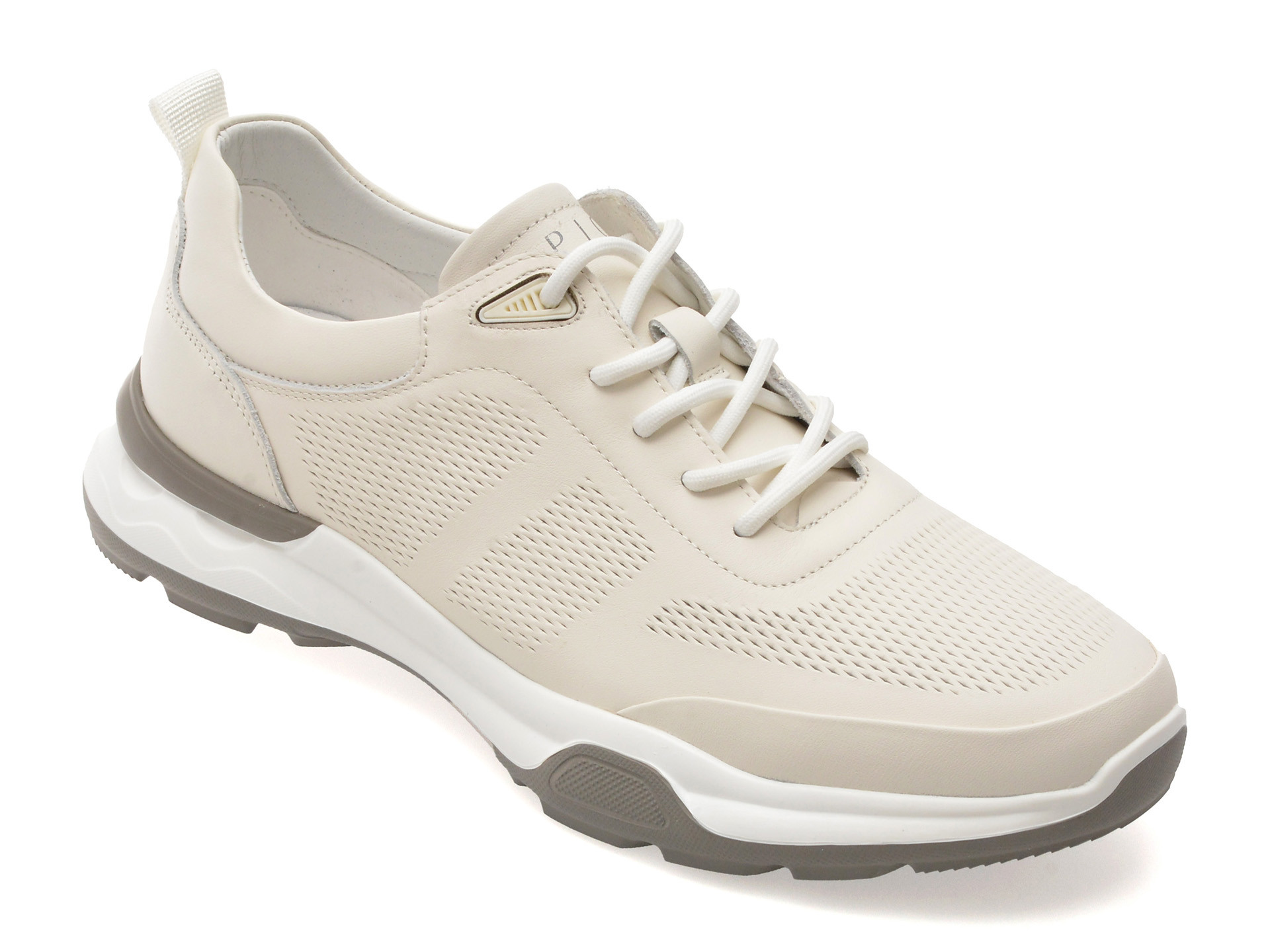 Pantofi sport EPICA albi, 37391, din piele naturala