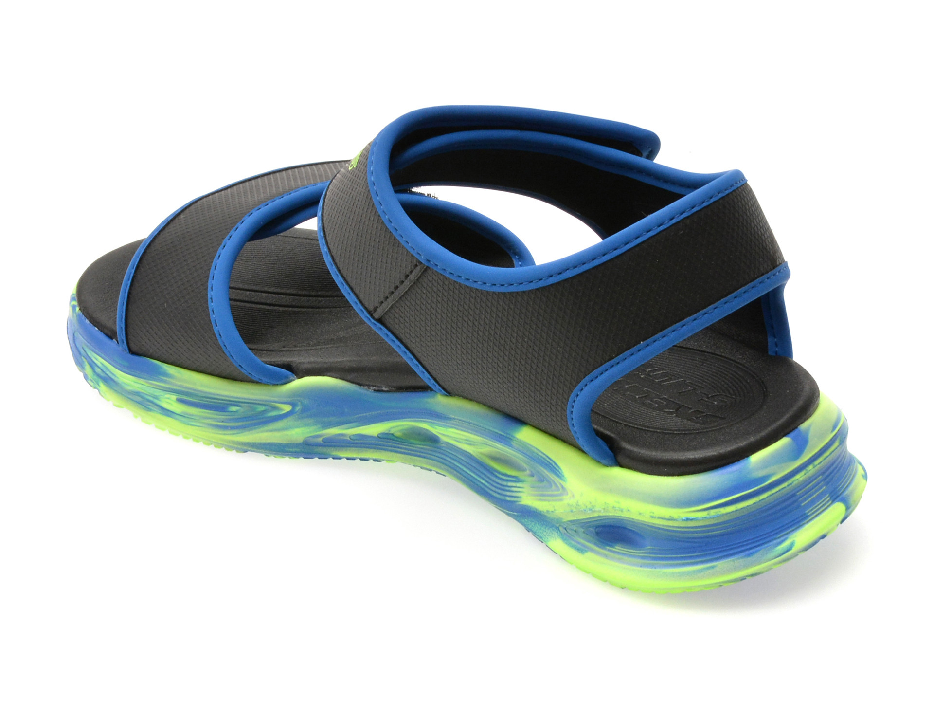 Sandale SKECHERS negre, SOLA GLOW SANDAL, din piele ecologica