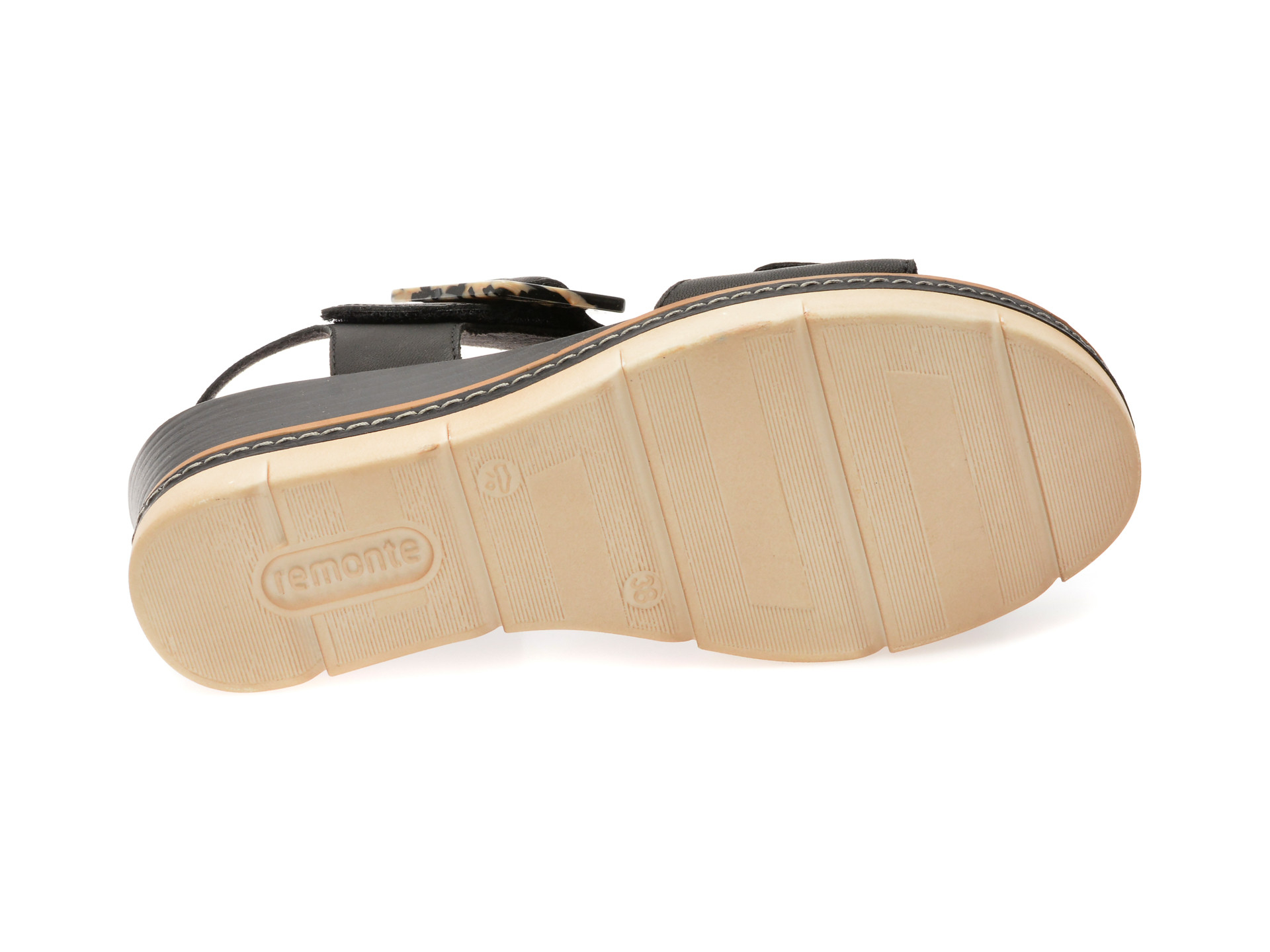 Sandale REMONTE negre, D2L53, din piele naturala