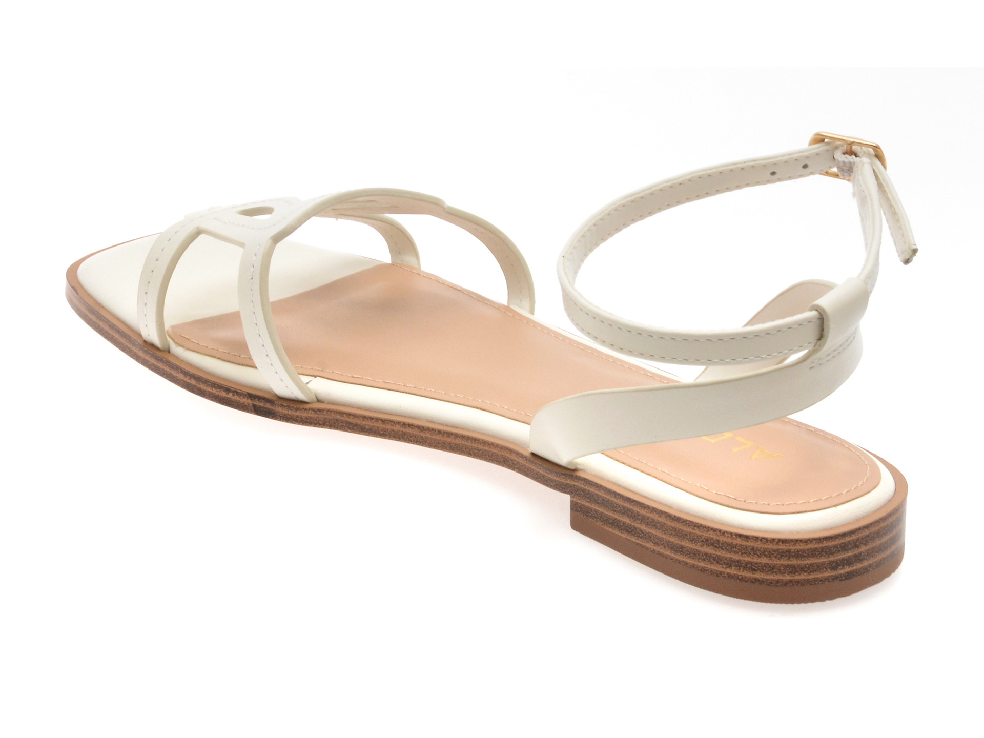 Sandale ALDO albe, GREENGROVE 100, din piele naturala