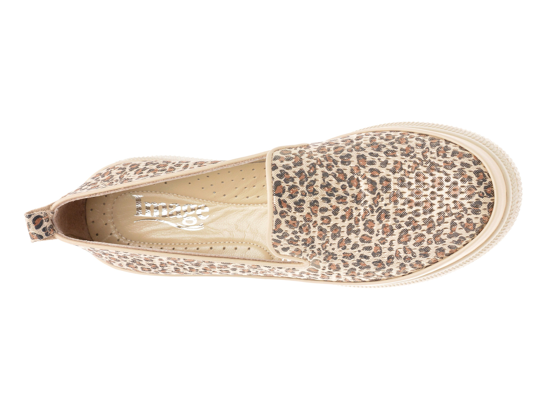 Mocasini IMAGE bej, 38161, din piele naturala