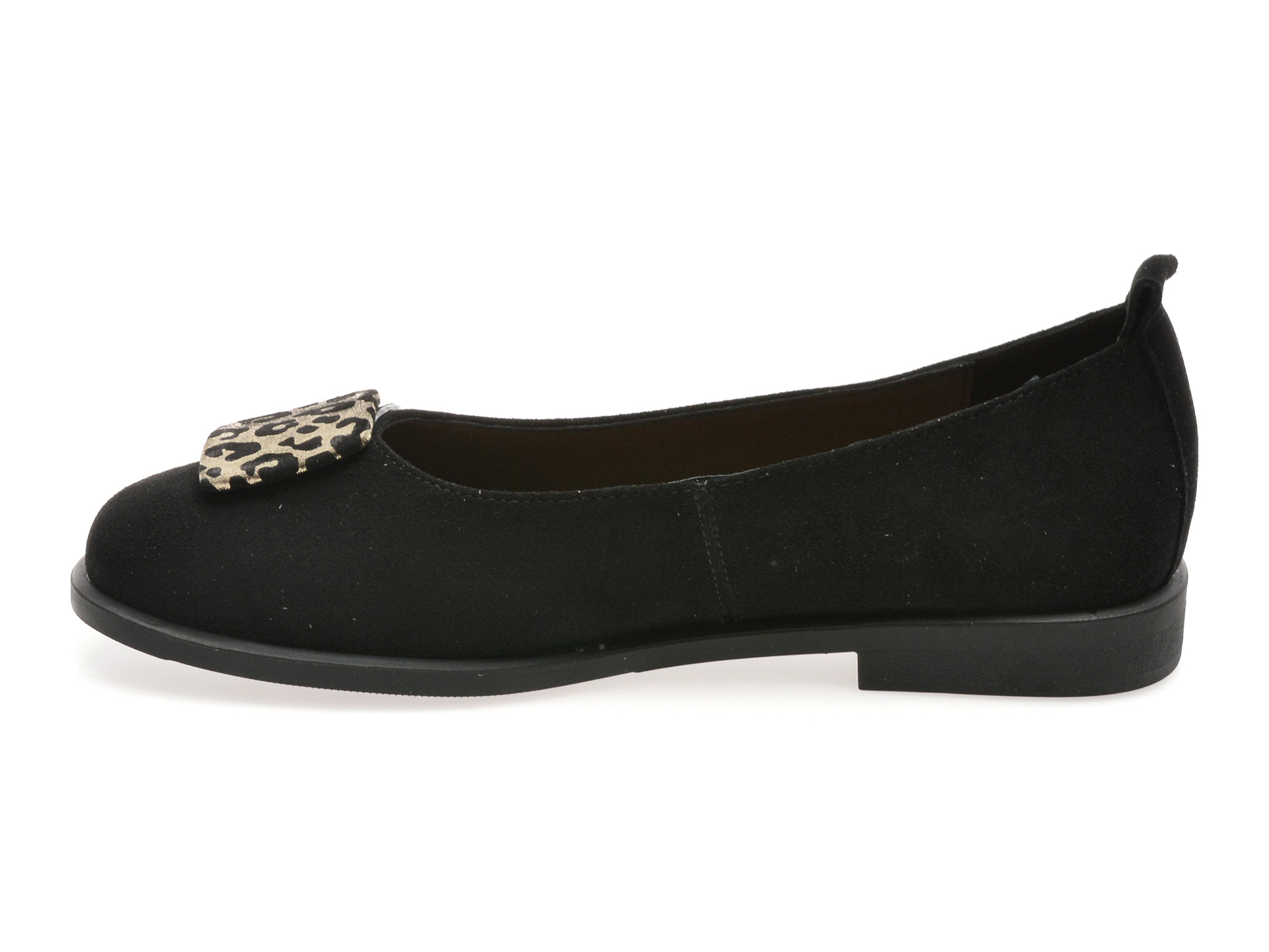 Balerini EPICA negri, V732G20, din piele intoarsa