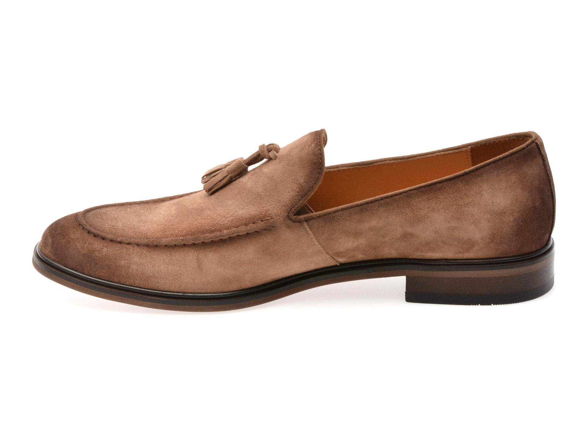 Mocasini eleganti EPICA gri, J8365, din piele intoarsa