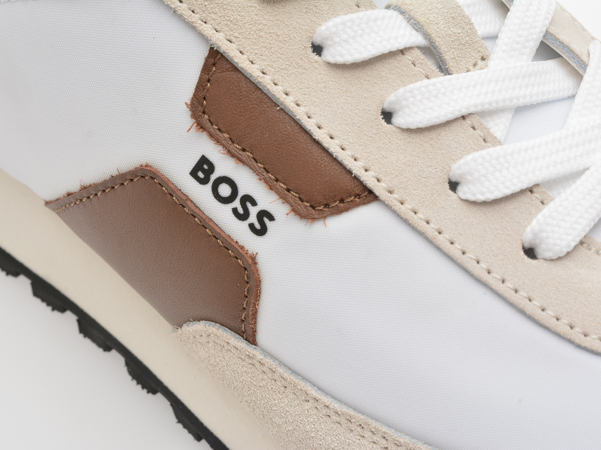 Pantofi sport BOSS albi, 8723, din material textil