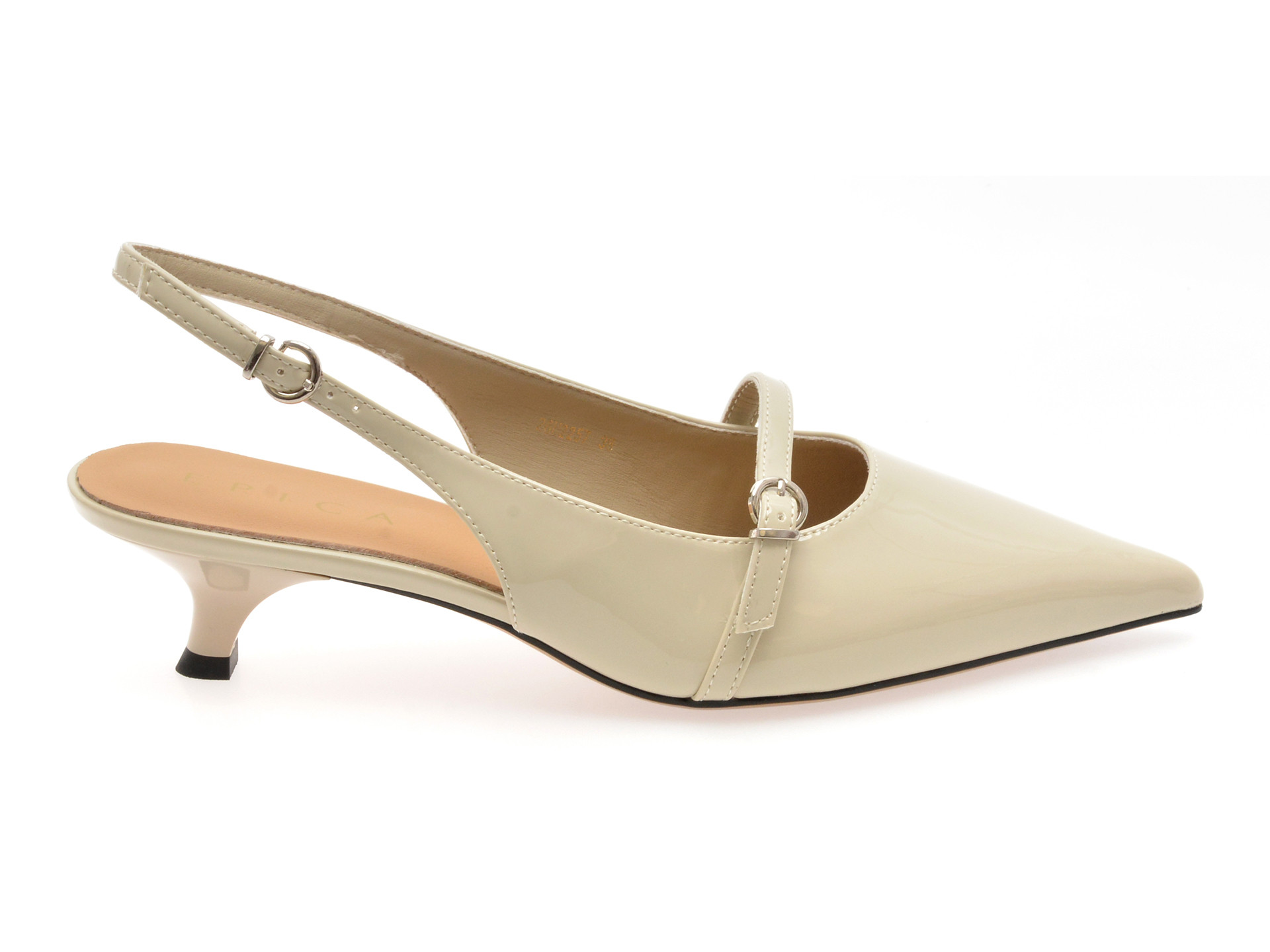 Pantofi eleganti EPICA bej, 26U2257, din piele ecologica lacuita