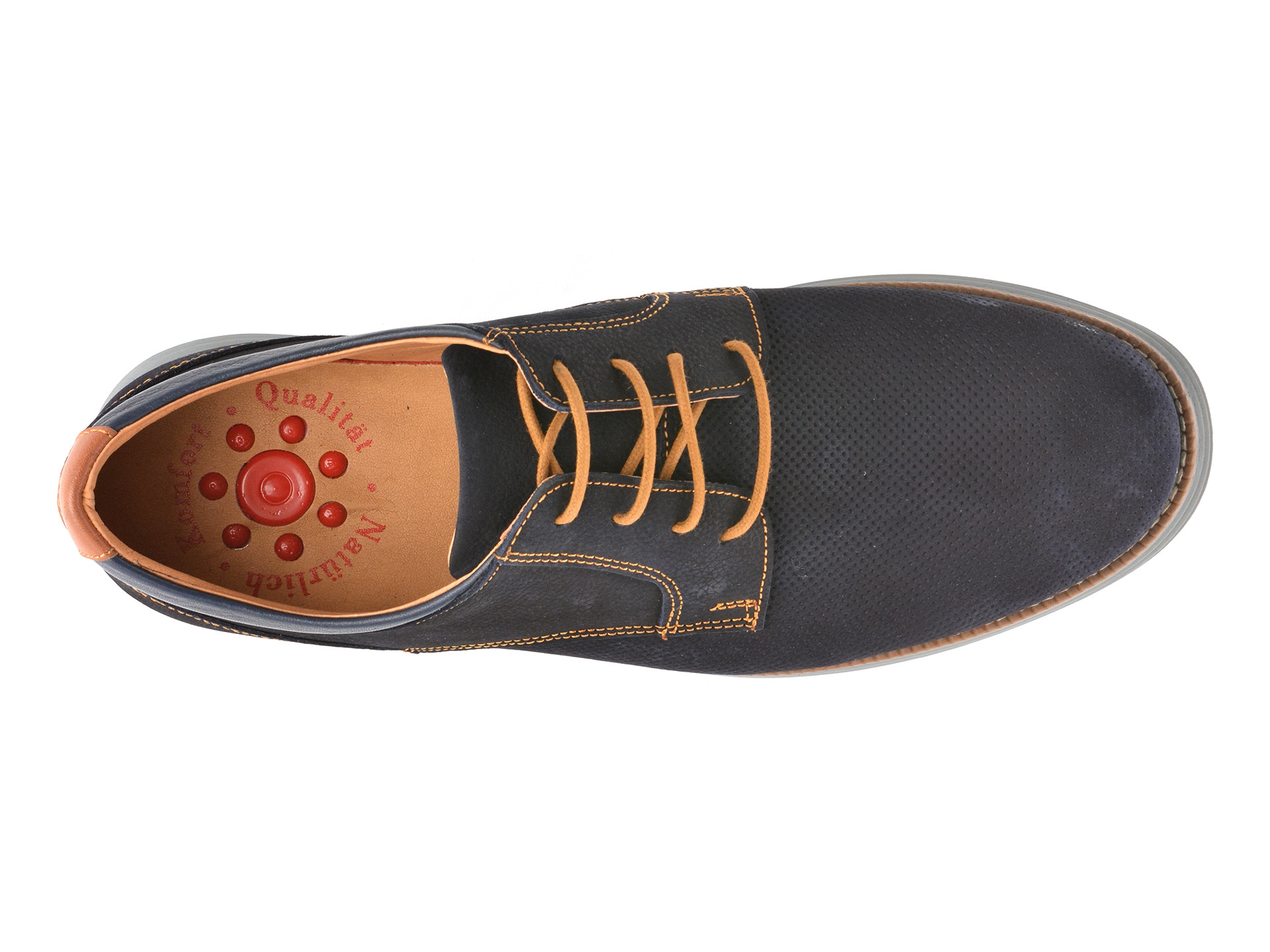 Pantofi OTTER bleumarin, A36, din nabuc