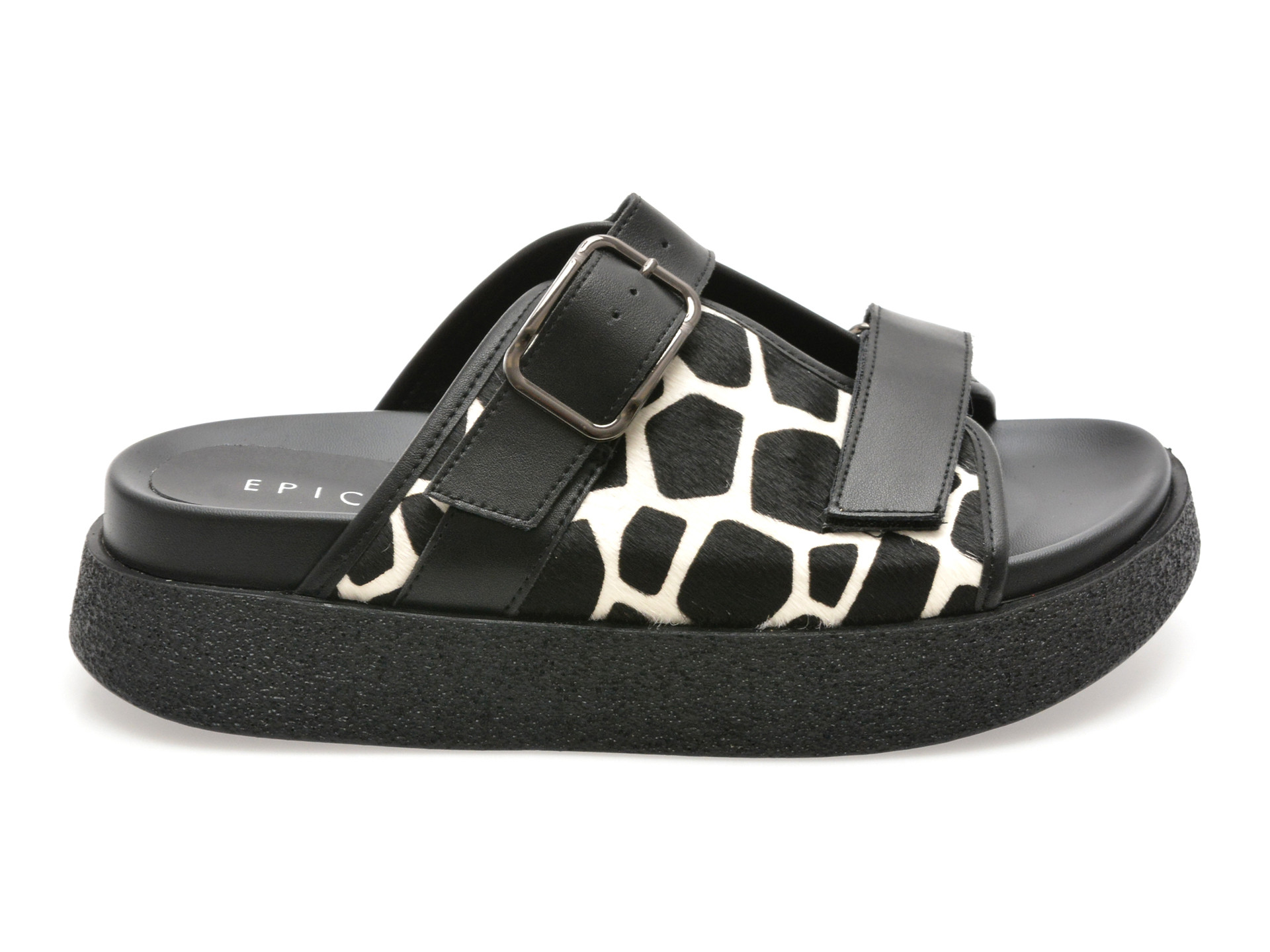 Papuci EPICA negri, 1350C20, din piele naturala