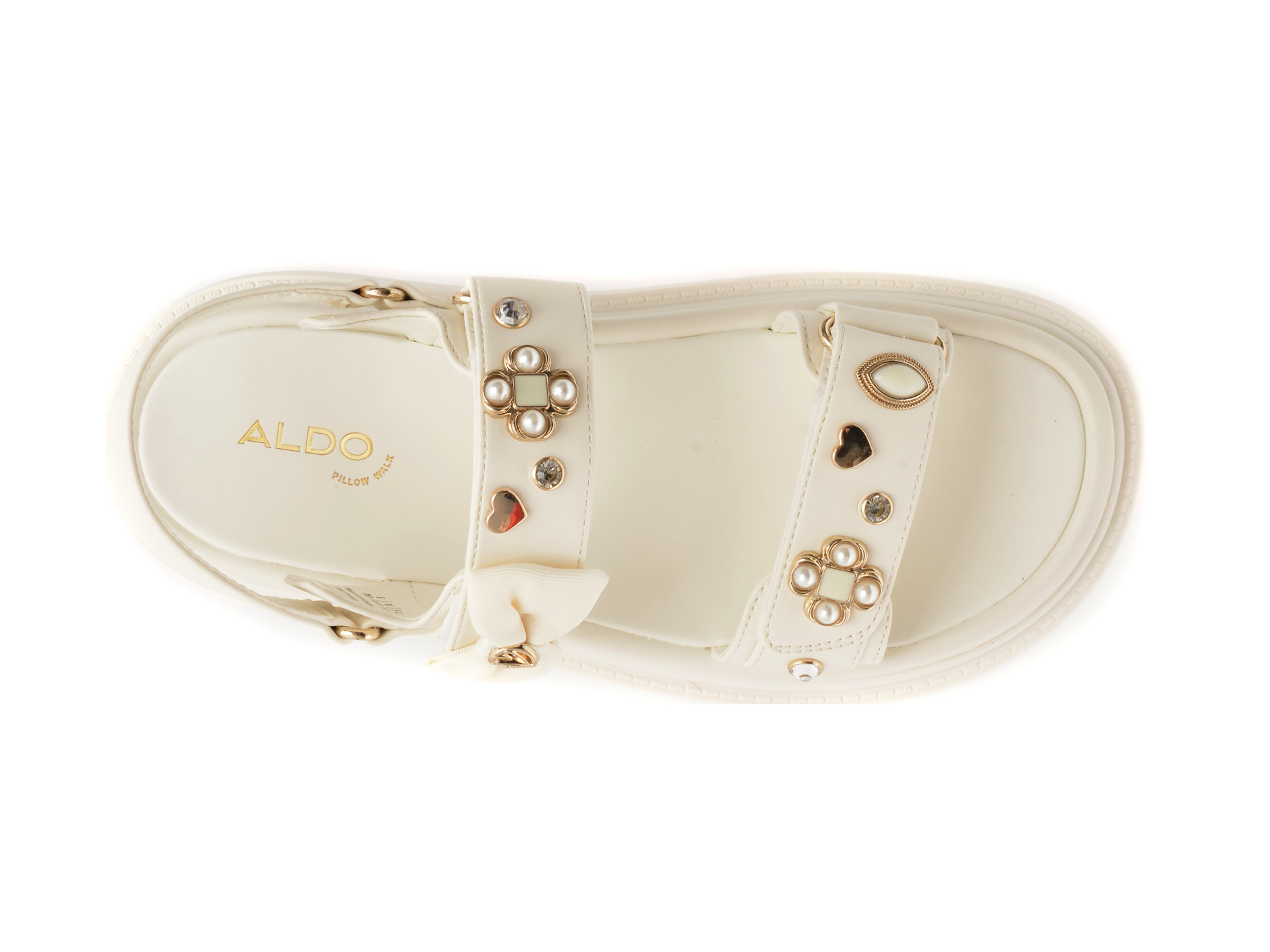 Sandale ALDO albe, GEMIMA 100, din piele ecologica