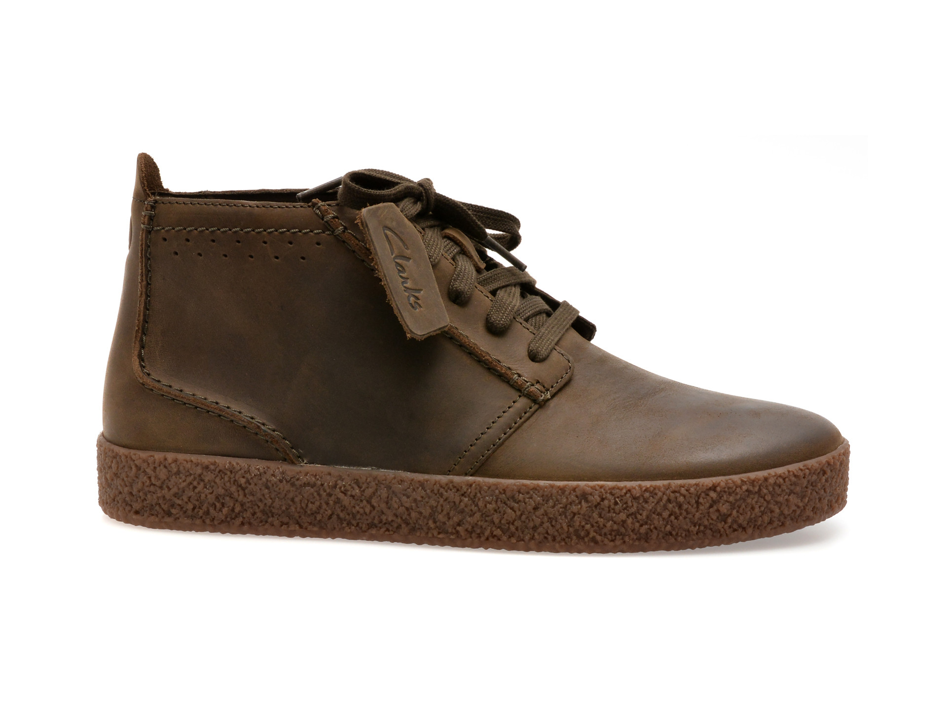 Ghete CLARKS kaki, STREETHILL MID, din nabuc