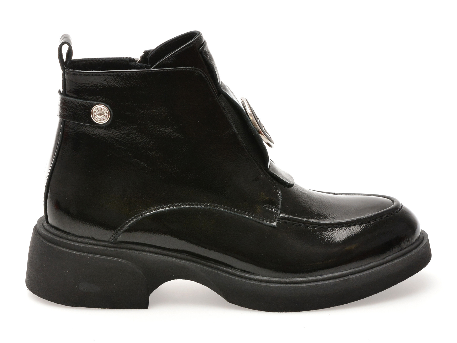 Ghete IMAGE negre, 3695030, din piele naturala lacuita