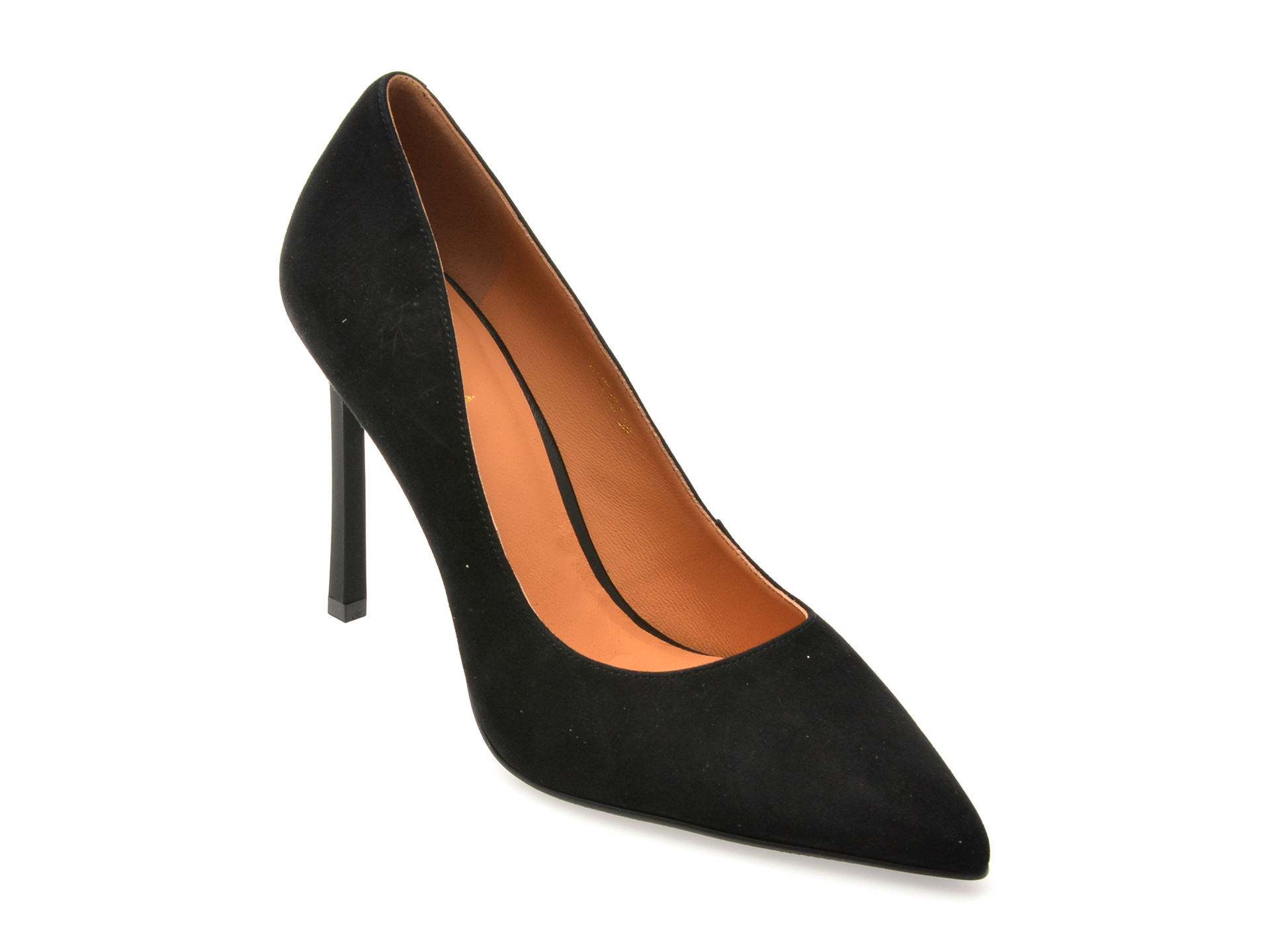 Pantofi eleganti EPICA negri, E19070, din piele intoarsa