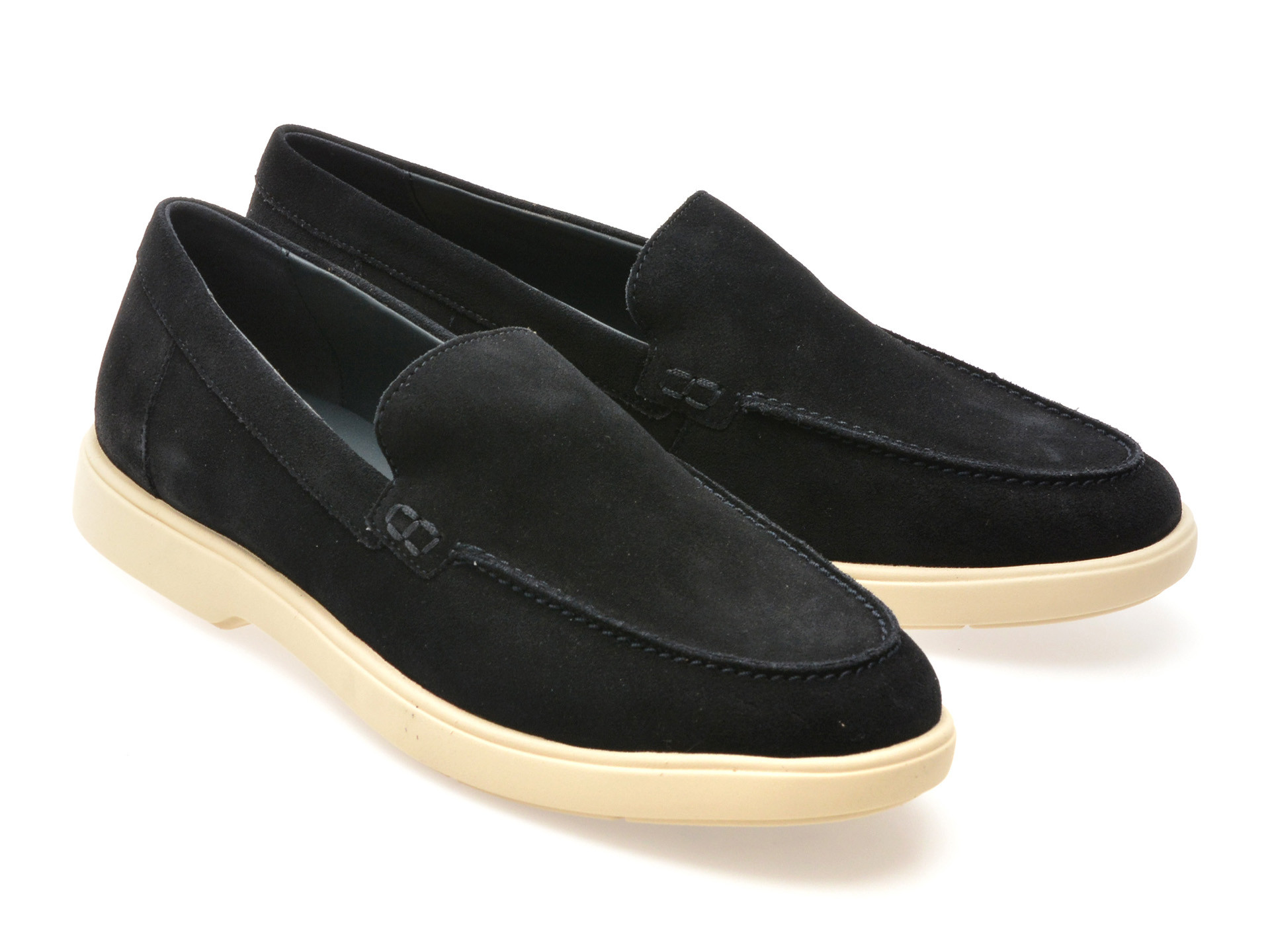 Mocasini GEOX bleumarin, U55LAD, din piele intoarsa