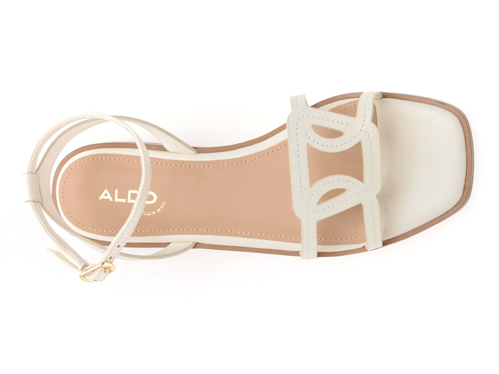 Sandale ALDO albe, GREENGROVE 100, din piele naturala