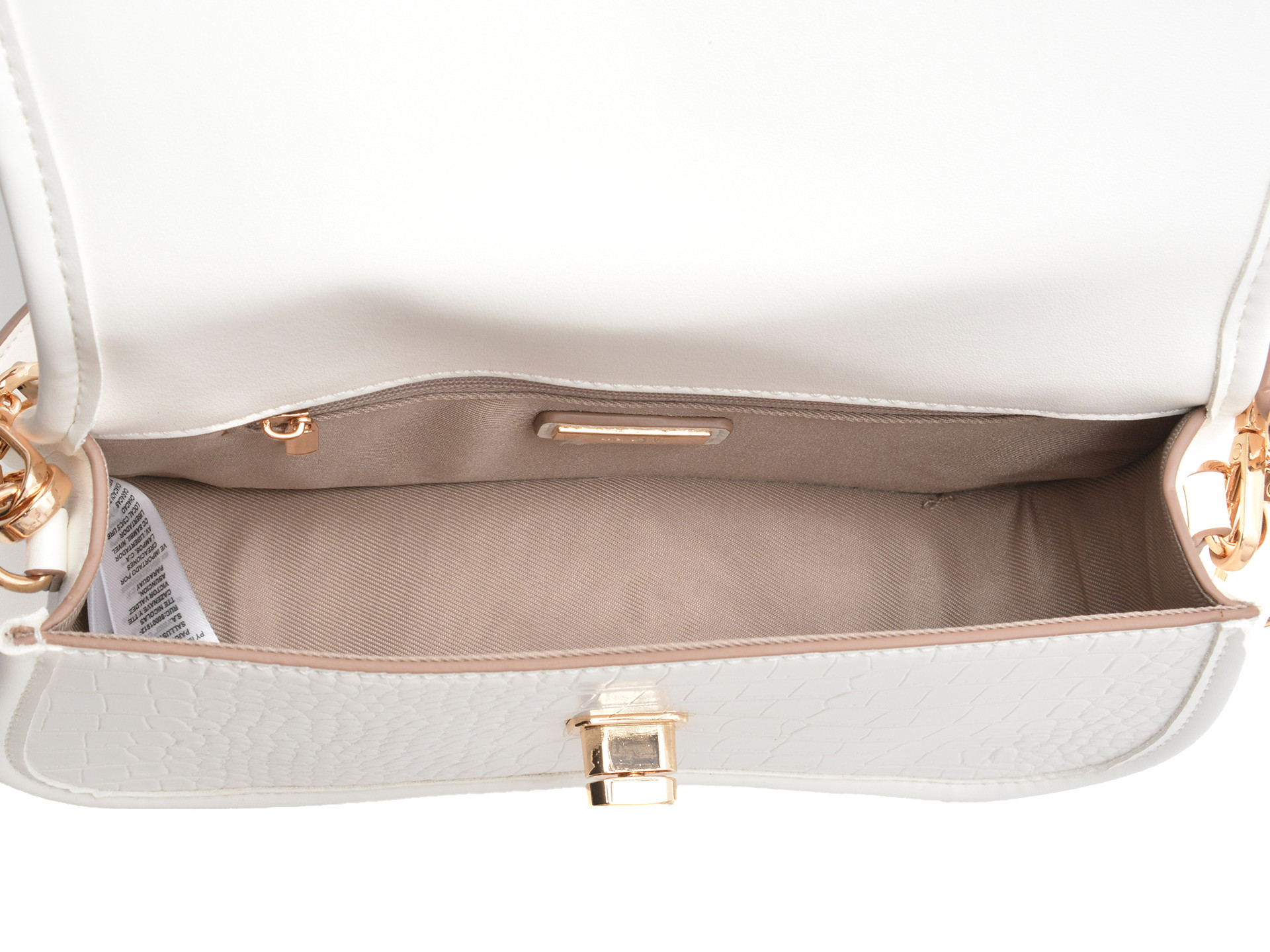 Geanta ALDO alba, CLAPPERTON 100, din piele ecologica