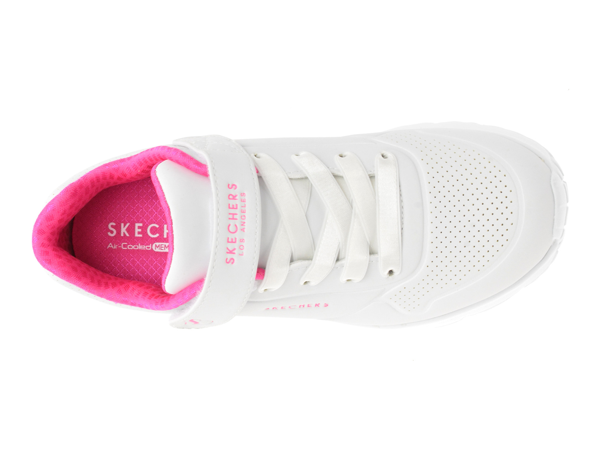 Pantofi sport SKECHERS albi, UNO LITE, din piele ecologica