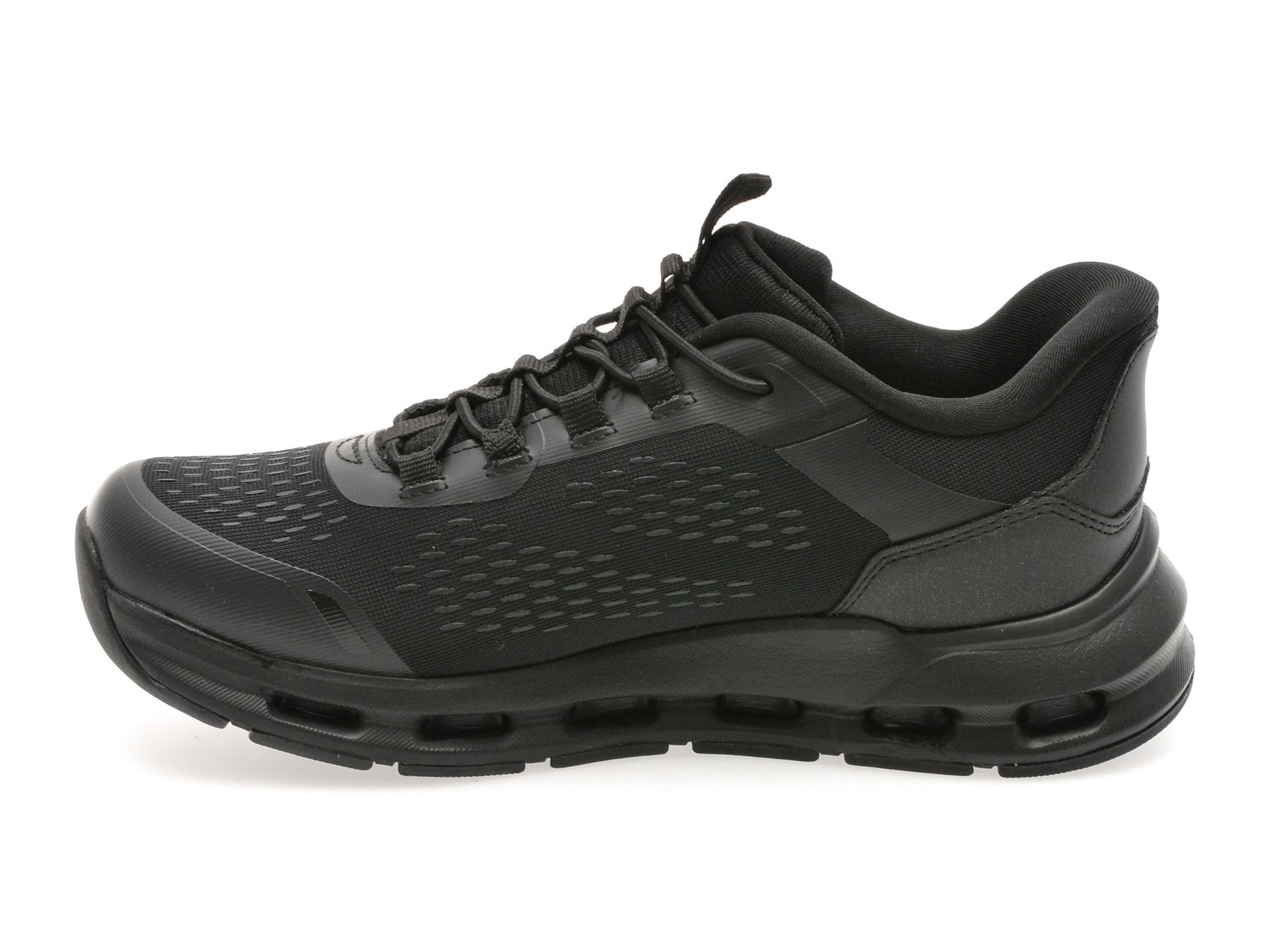 Pantofi sport SKECHERS negri, GLIDE-STEP +, din material textil