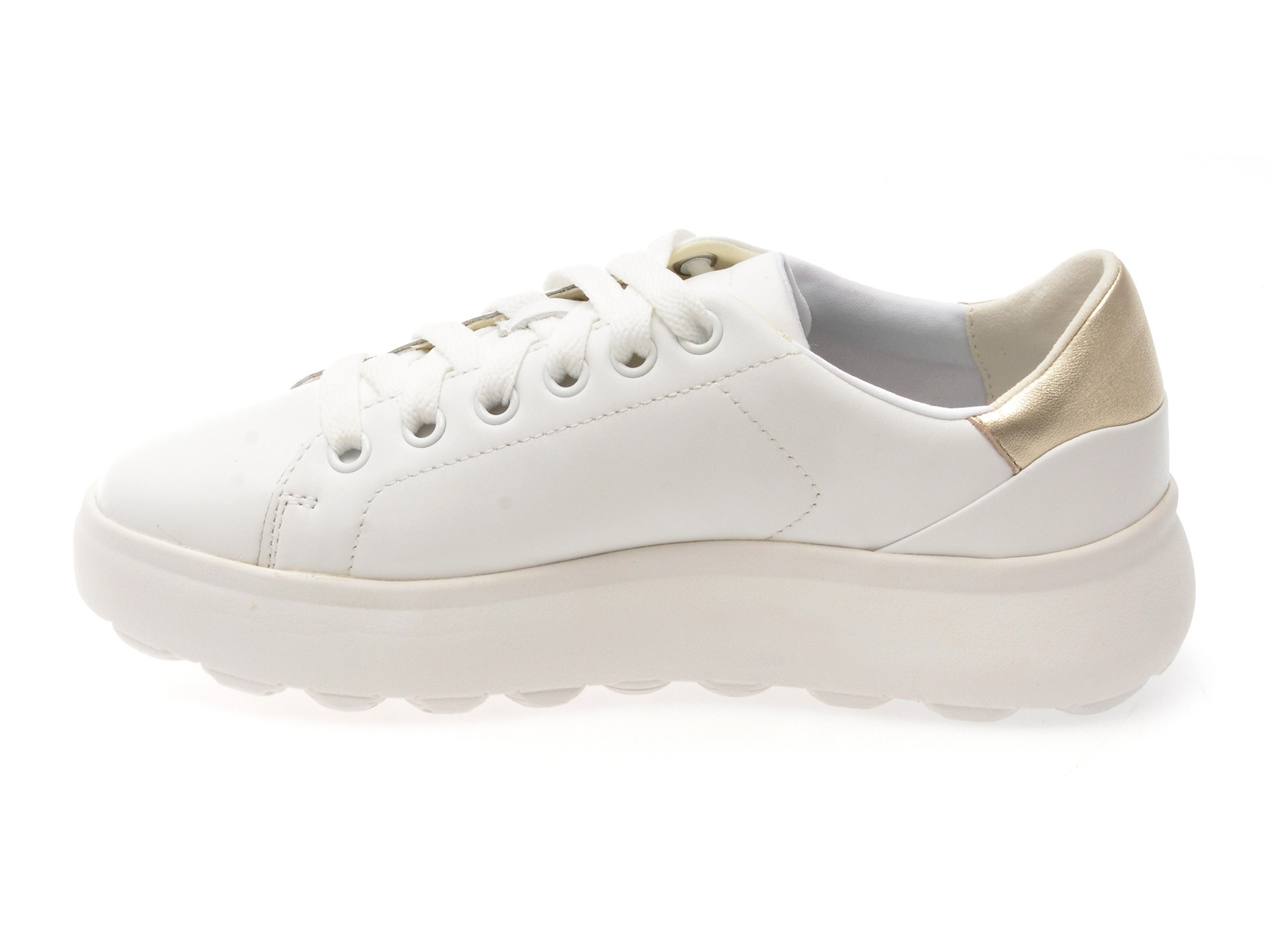 Pantofi sport GEOX albi, D35TCB, din piele naturala