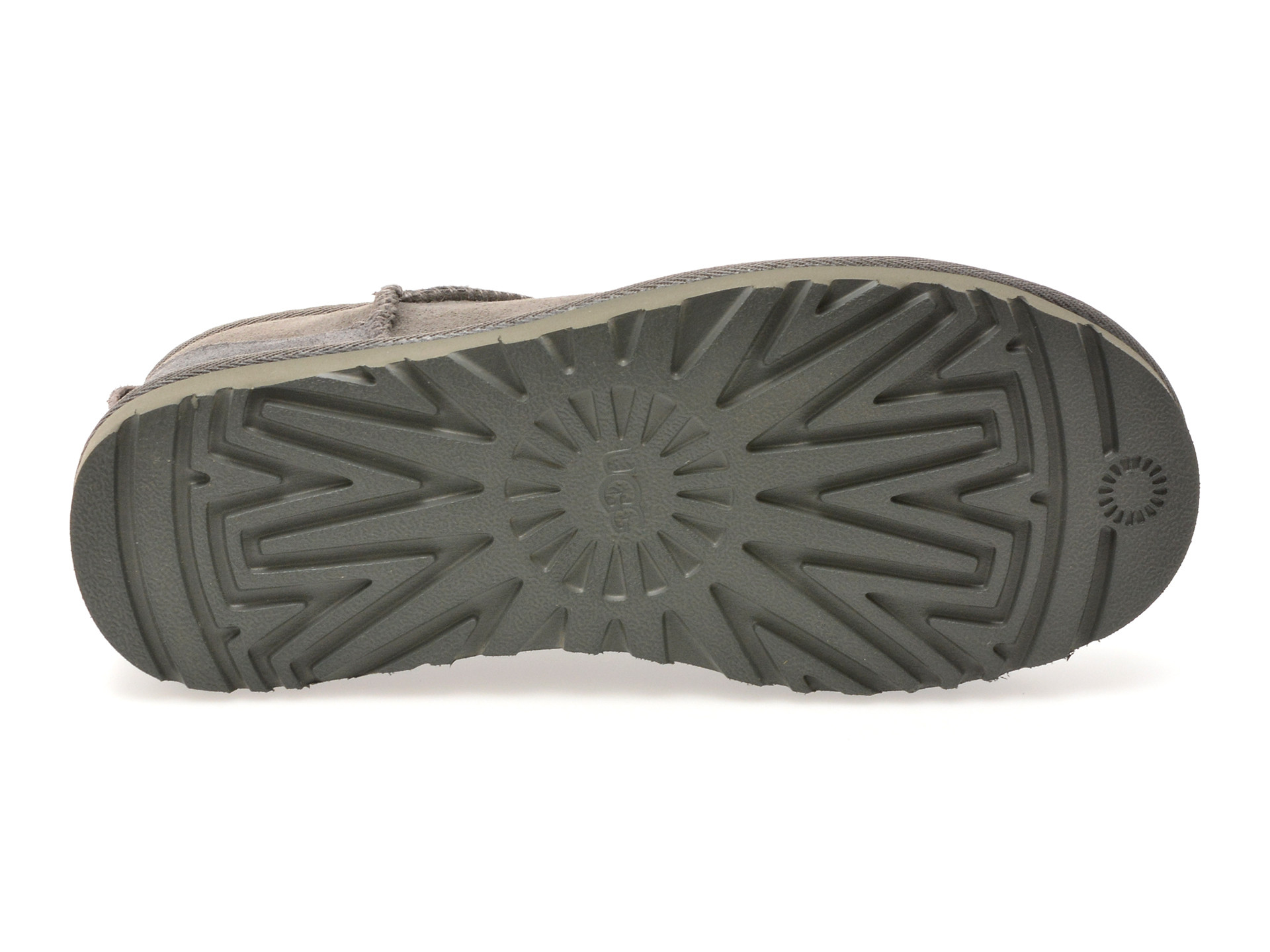 Ghete UGG gri, CLASSIC ULTRA MINI, din piele intoarsa