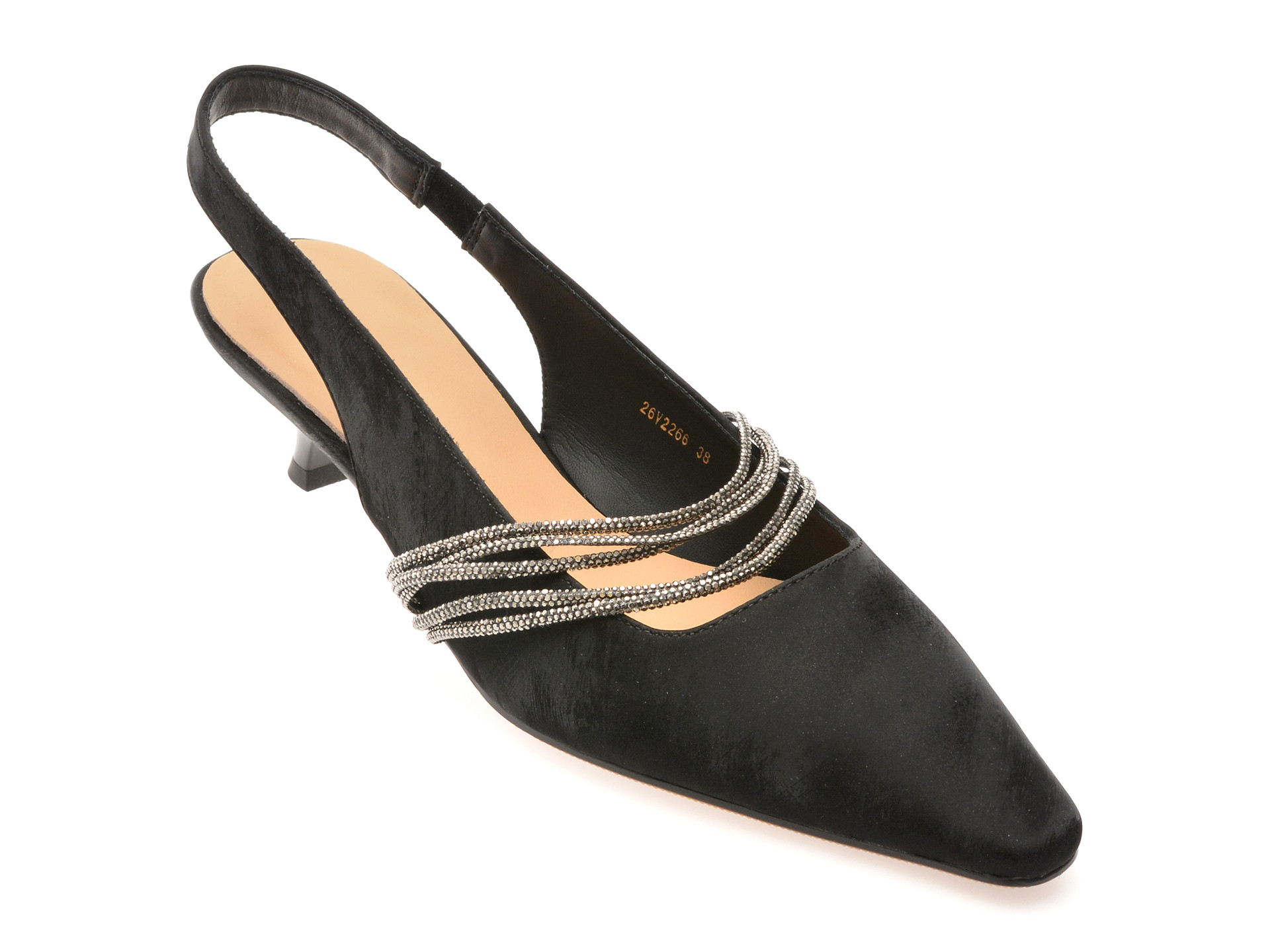 Pantofi eleganti EPICA negri, 26V2266, din piele ecologica