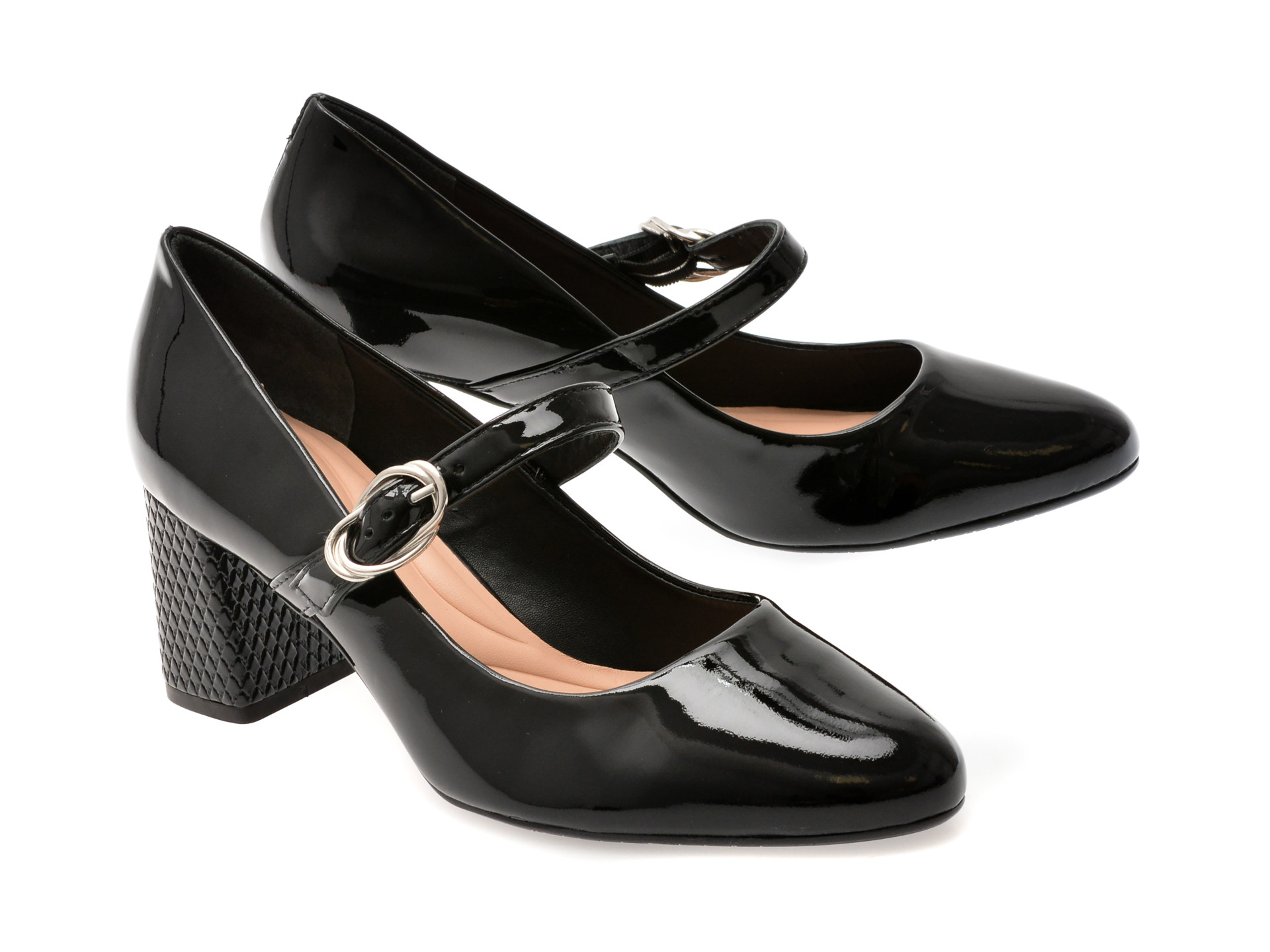 Pantofi EPICA negri, 1180877, din piele naturala lacuita