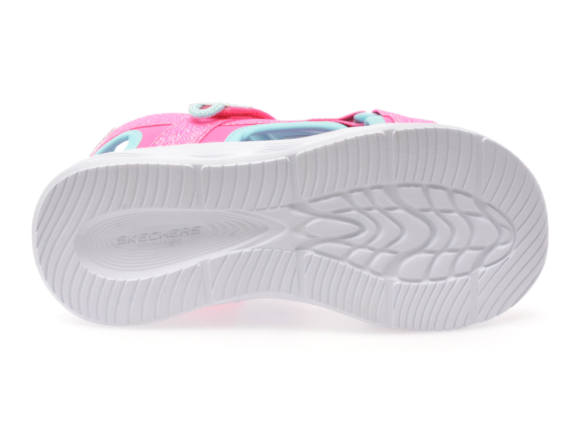 Sandale SKECHERS roz, SOLA GLOW SANDAL, din piele ecologica
