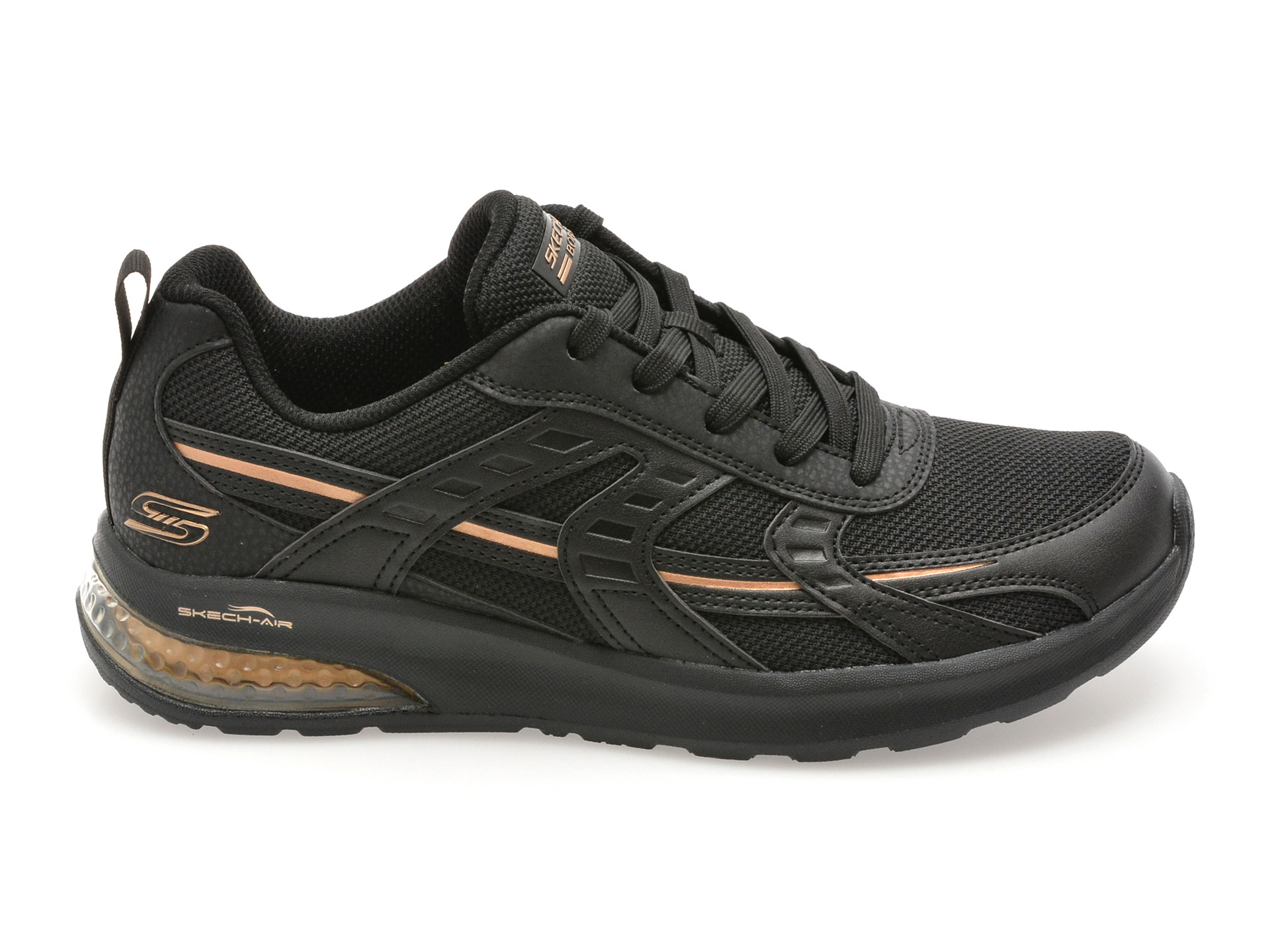 Pantofi sport SKECHERS negri, BOBS VISION AIR, din material textil