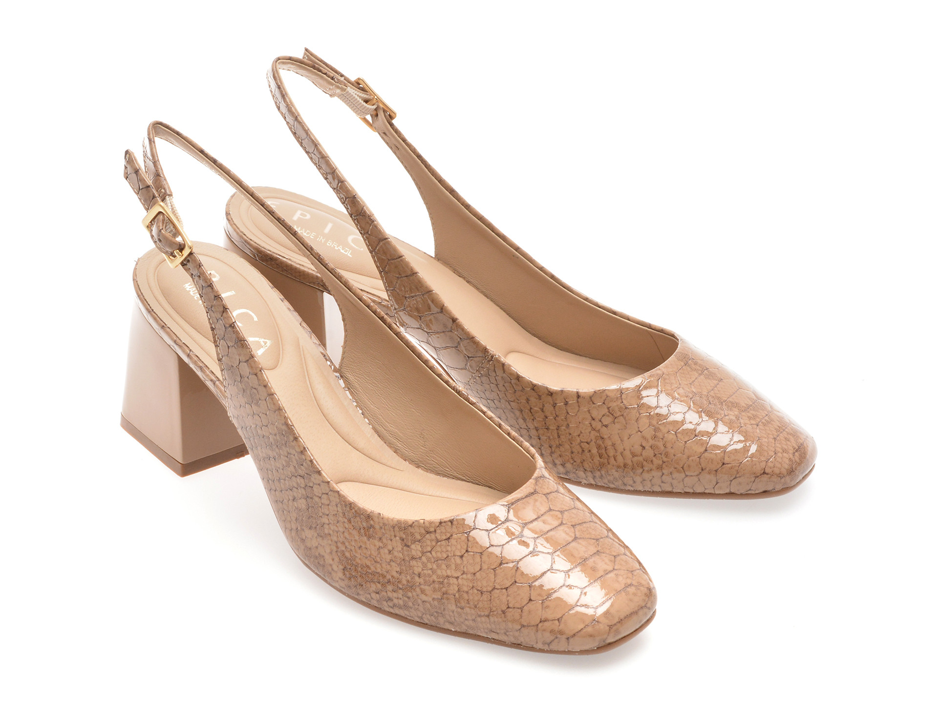 Pantofi EPICA gri, 1358644, din piele naturala lacuita