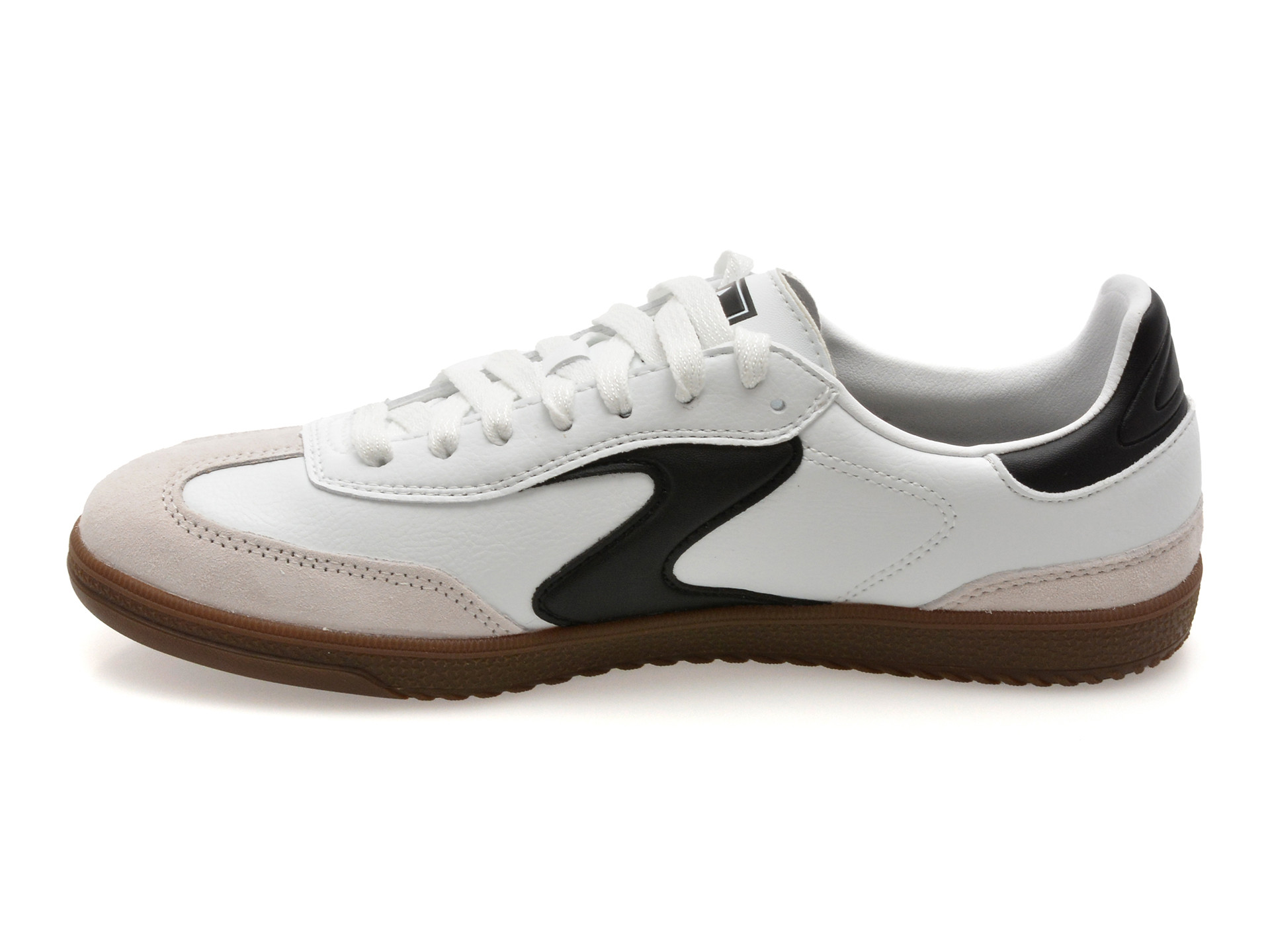 Pantofi sport SKECHERS alb-negru, HOTSHOT, din piele ecologica