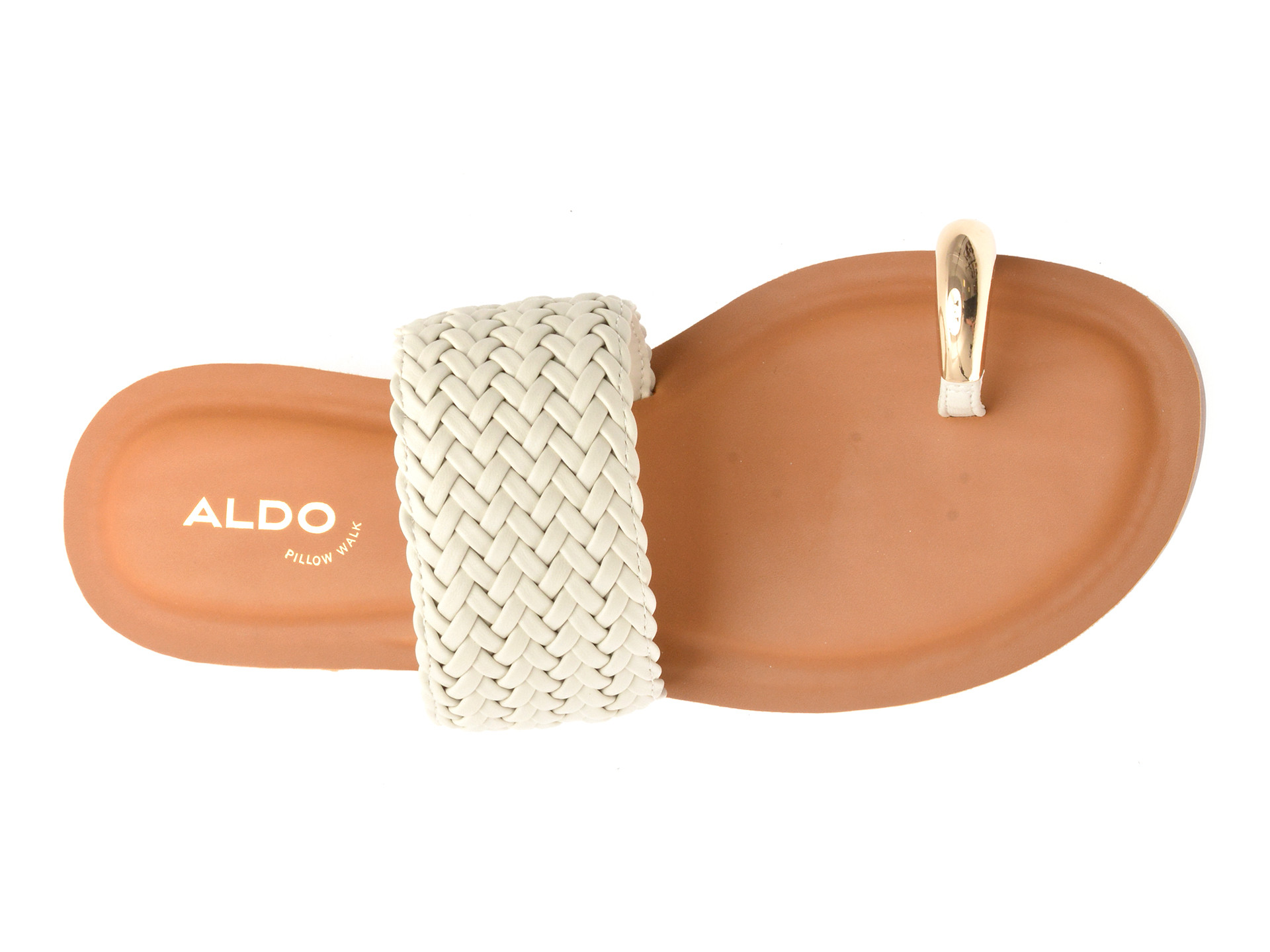 Papuci ALDO albi, BEACHWALK 121, din piele ecologica