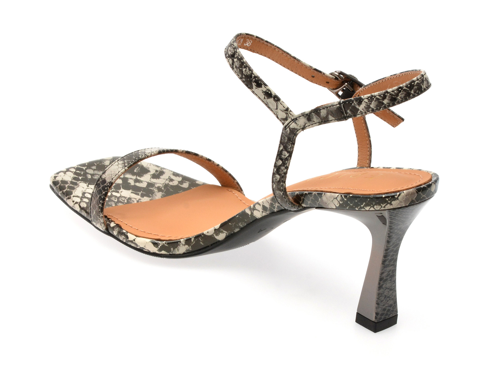 Sandale elegante EPICA gri, E302, din piele naturala