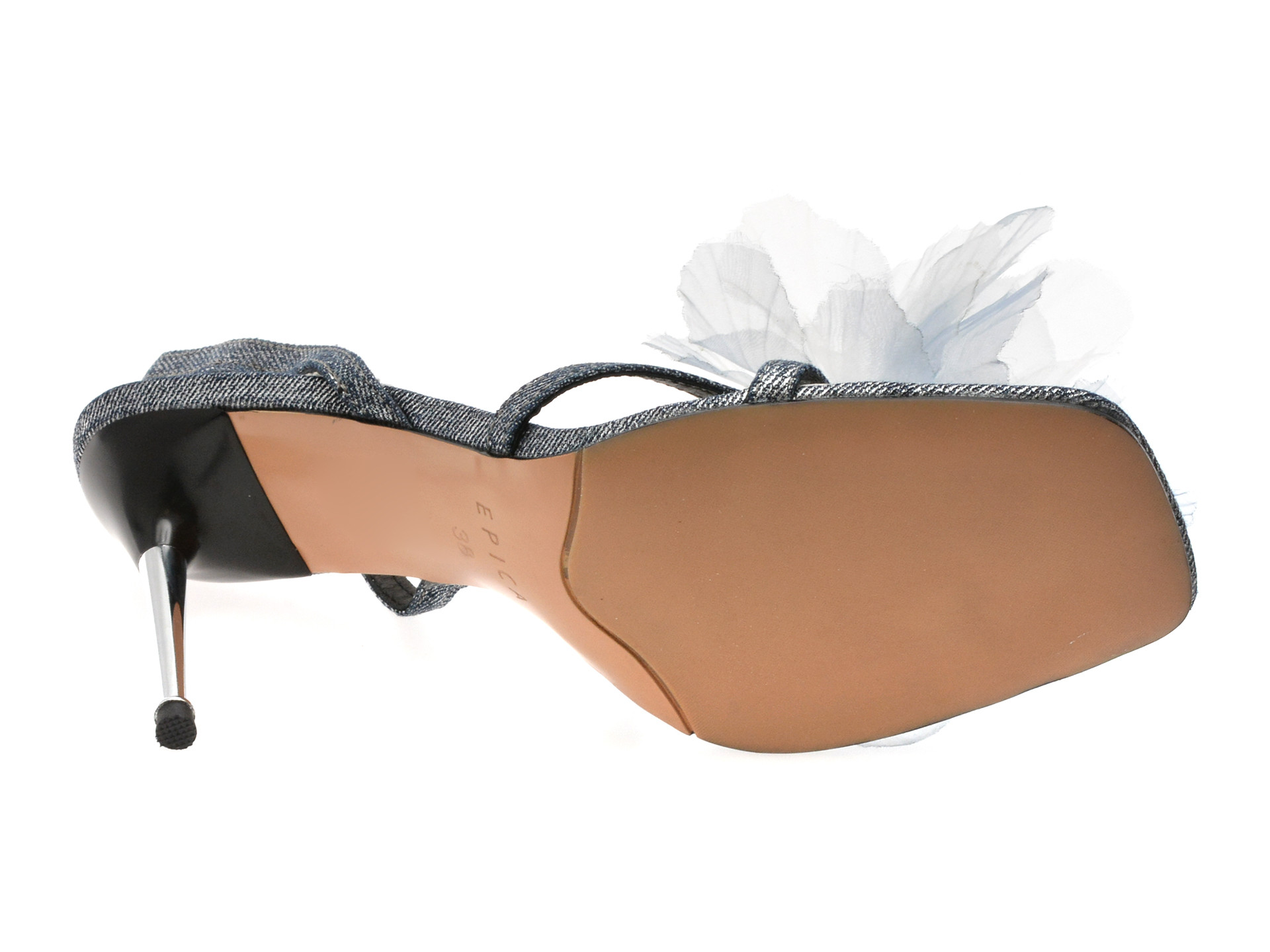 Sandale elegante EPICA albastre, L162, din material textil