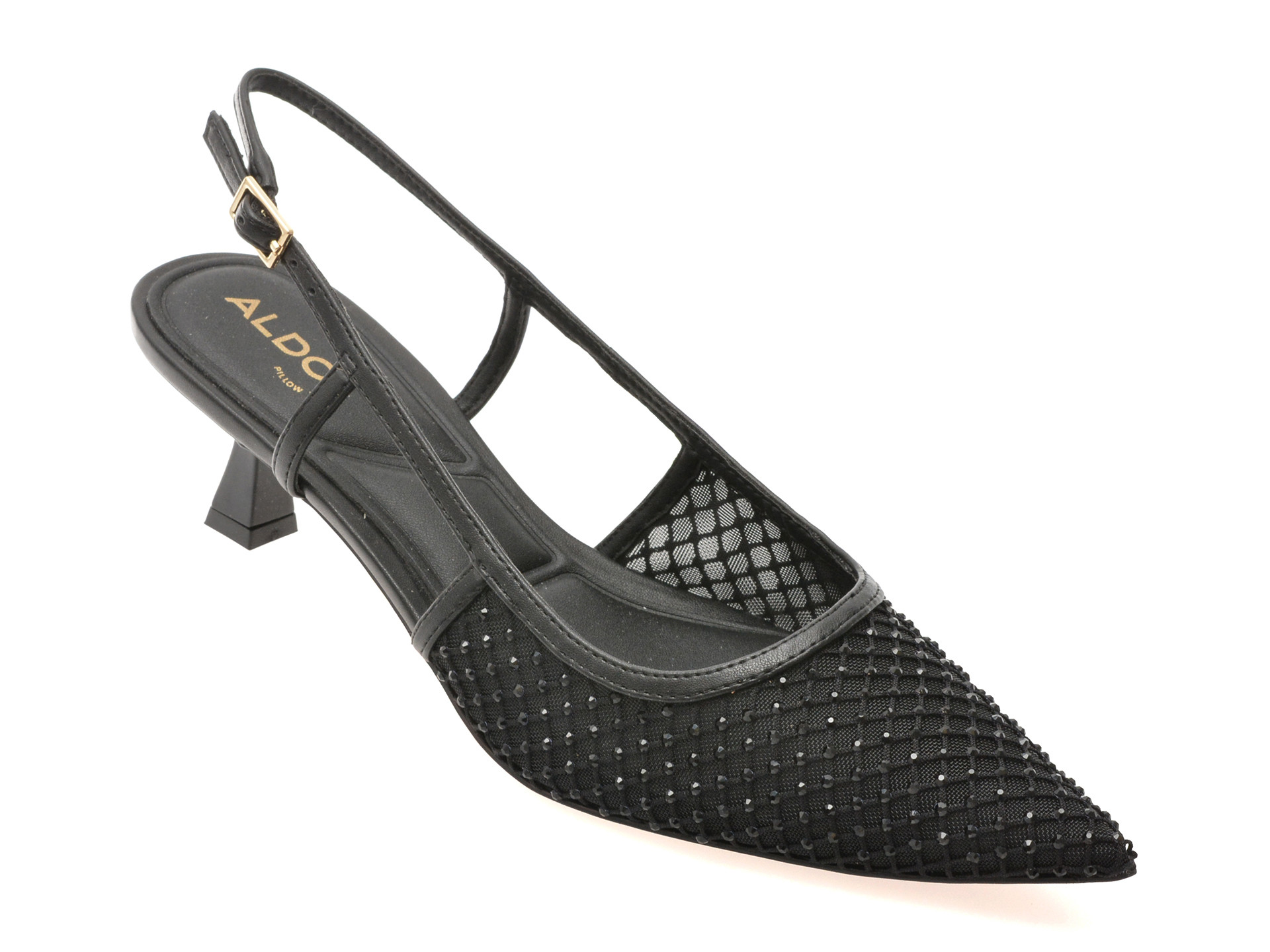 Pantofi eleganti ALDO negri, ELEGANT 001, din material textil
