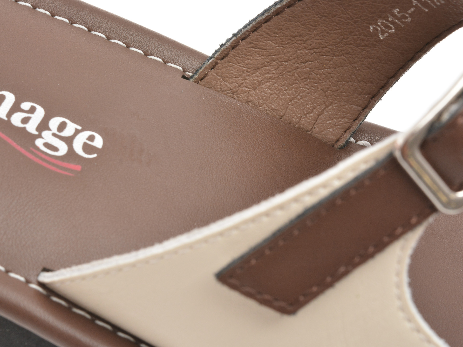 Papuci IMAGE maro, 201511, din piele naturala