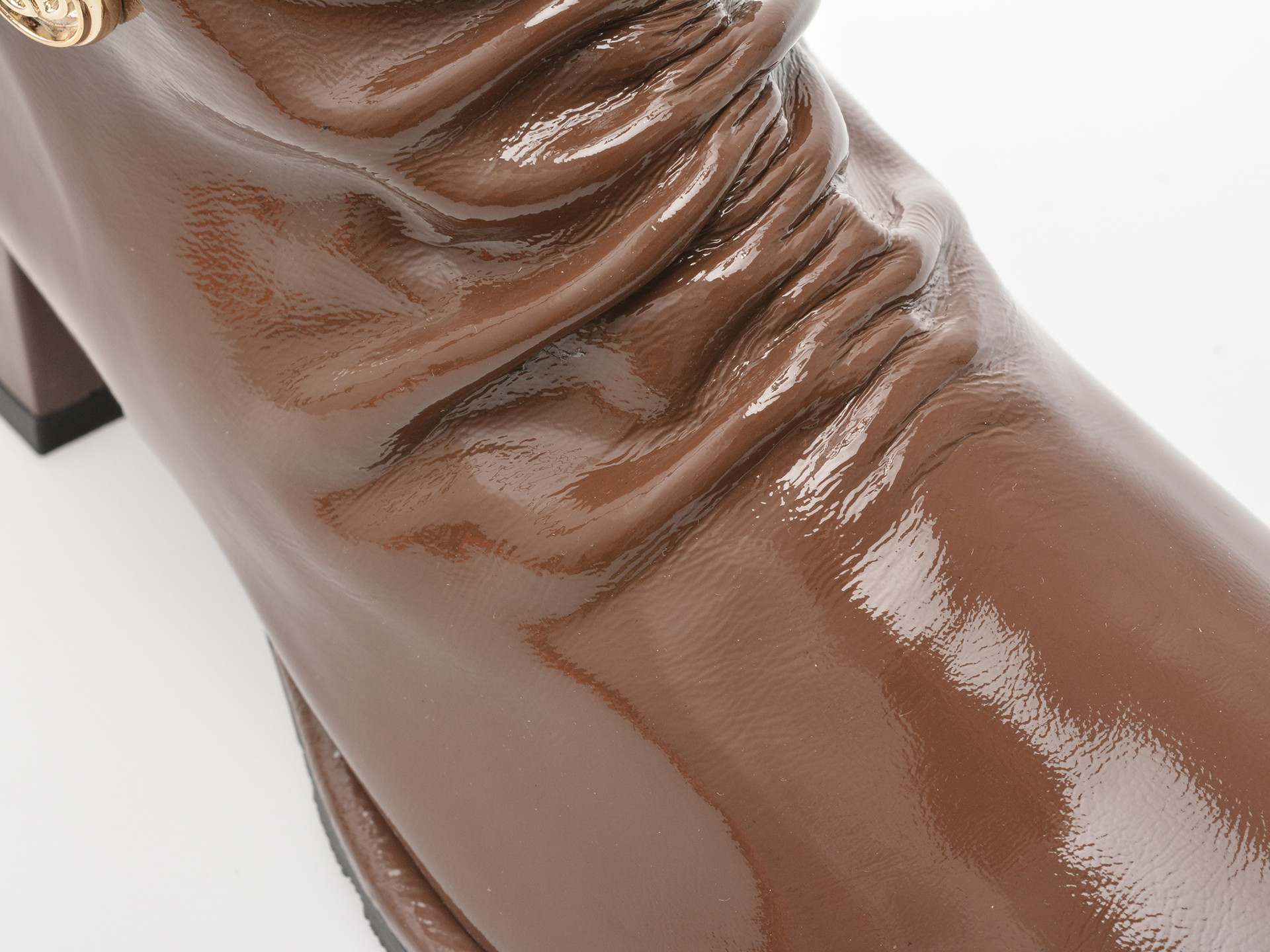 Ghete EPICA maro, 531227, din piele naturala lacuita