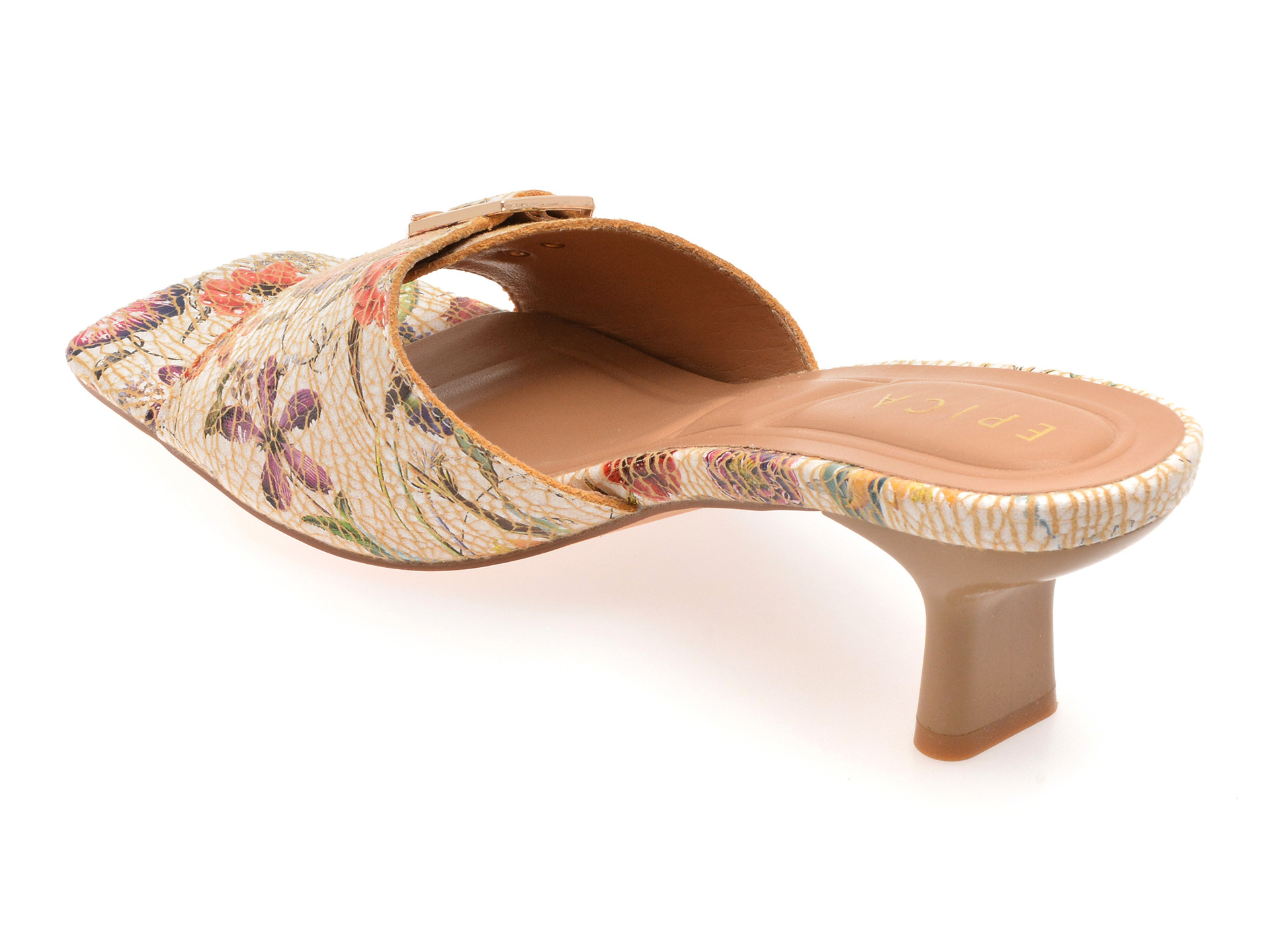 Papuci EPICA bej, 82987, din piele naturala