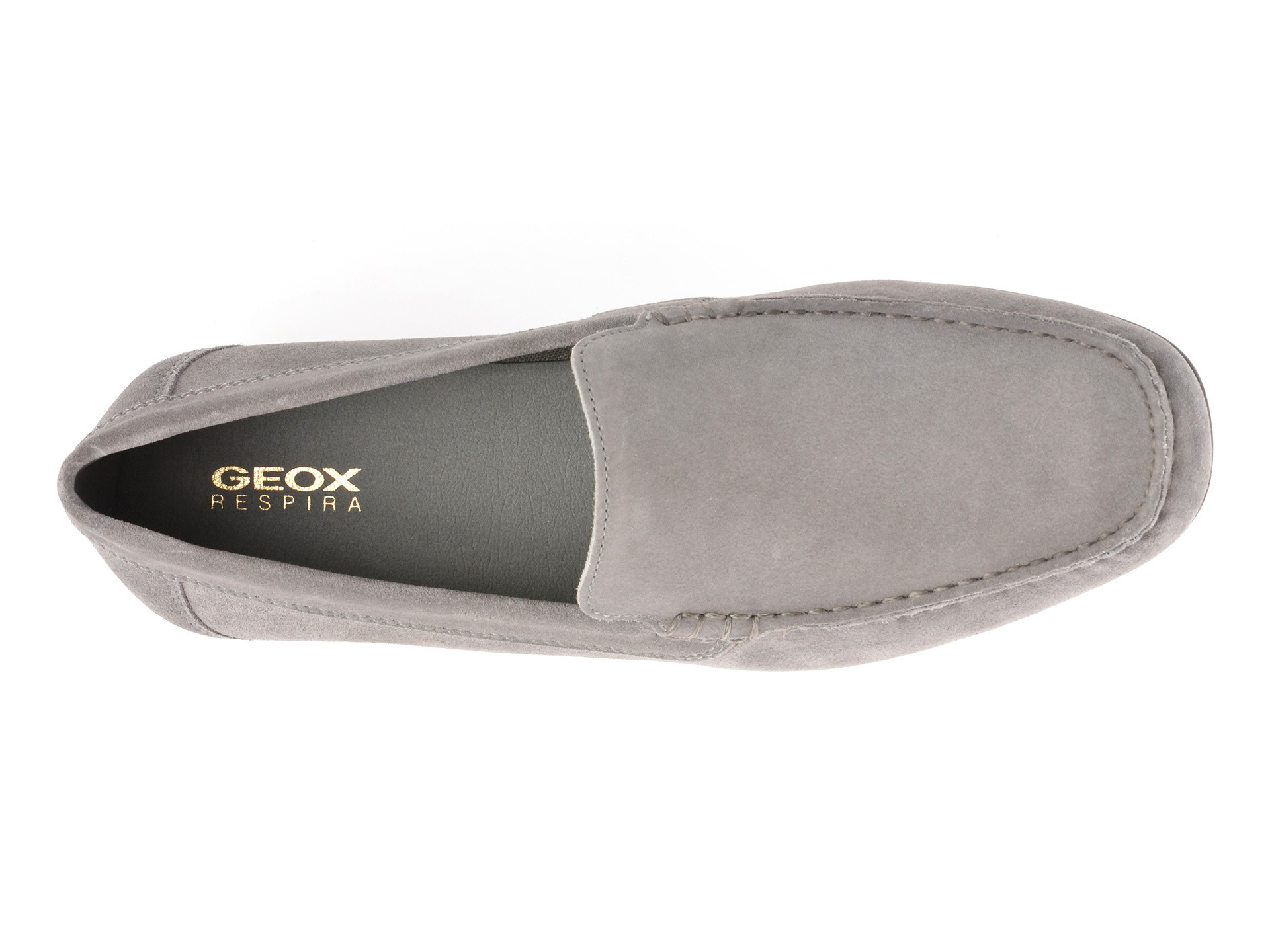 Mocasini GEOX gri, U450WB, din piele intoarsa