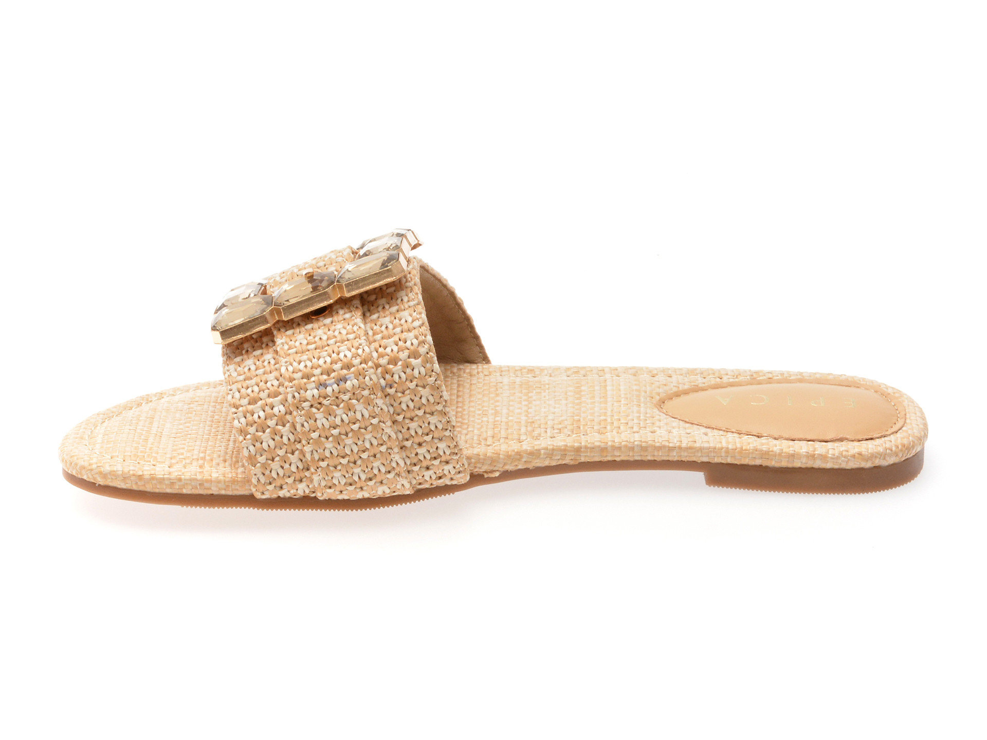 Papuci EPICA bej, 70420, din piele ecologica